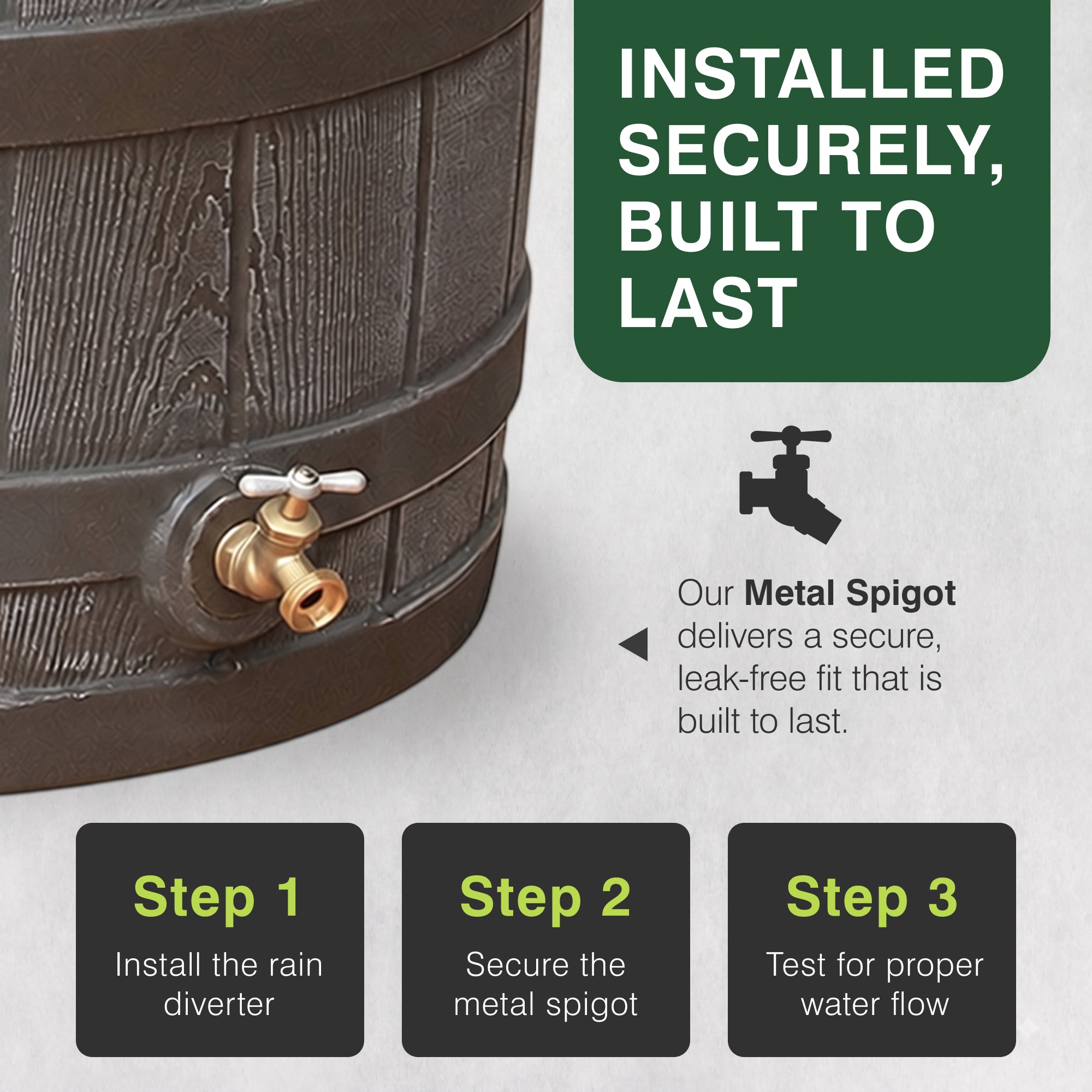 Good Ideas Rain Wizard 50 Gallon Plastic Rain Barrel with Brass Spigot (4 Pack)