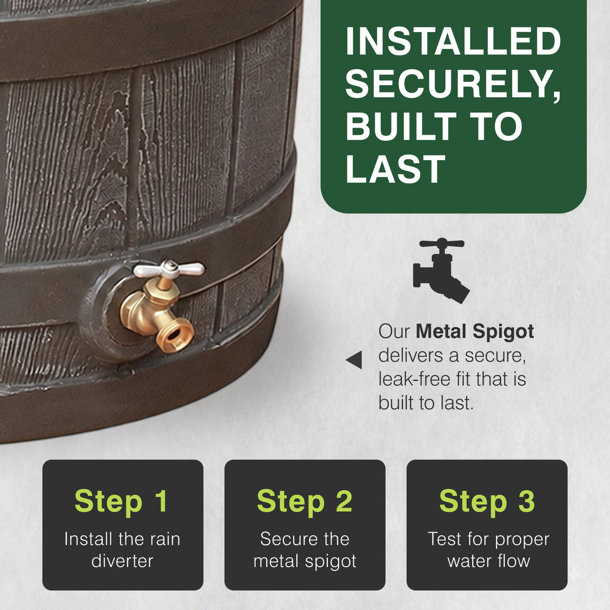 Good Ideas Rain Wizard 50 Gallon Plastic Rain Barrel with Brass Spigot (4 Pack)