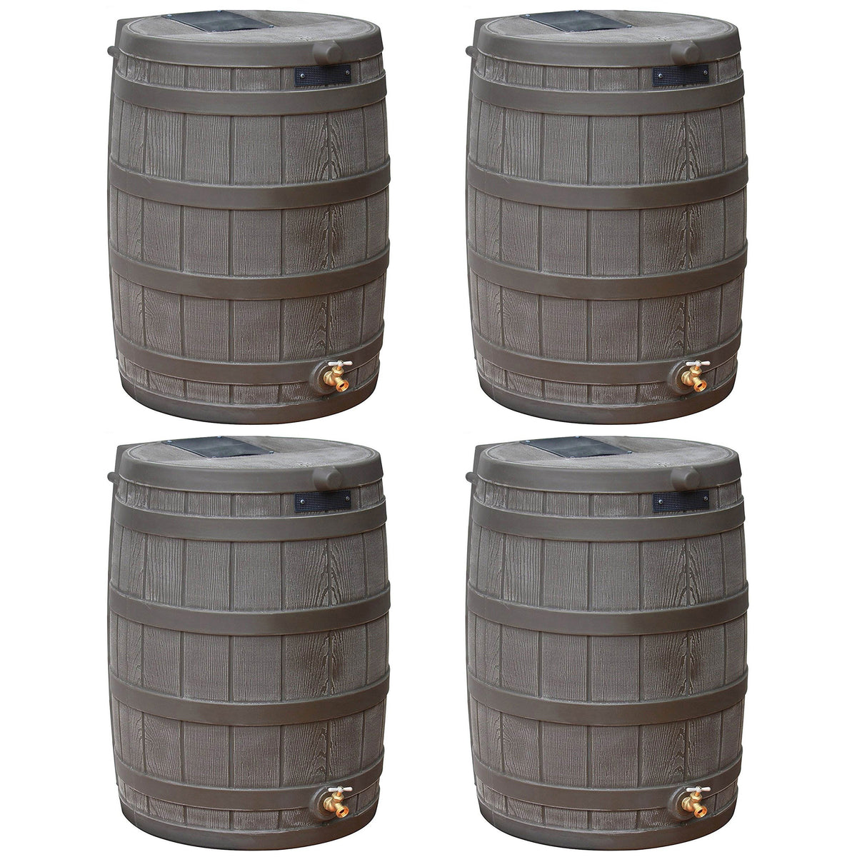 Good Ideas Rain Wizard 50 Gallon Plastic Rain Barrel with Brass Spigot (4 Pack)