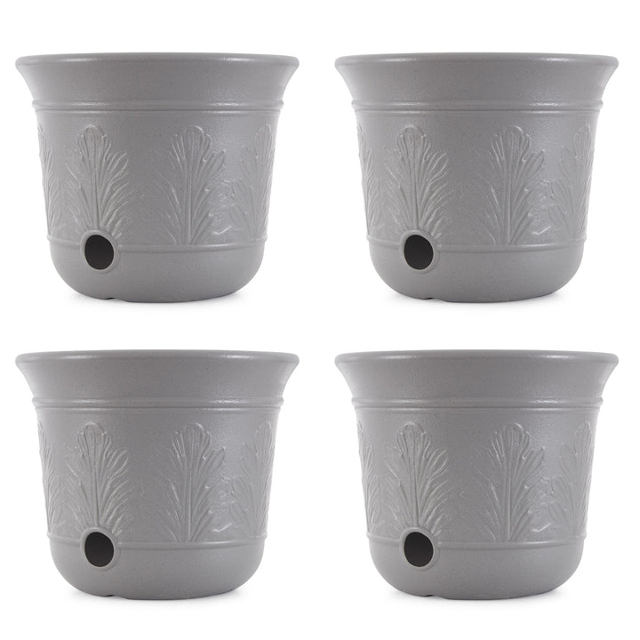 Suncast 300 Foot Heavy Duty 5 Gallon Decorative Garden Hose Pot, Gray (4 Pack) - VMInnovations