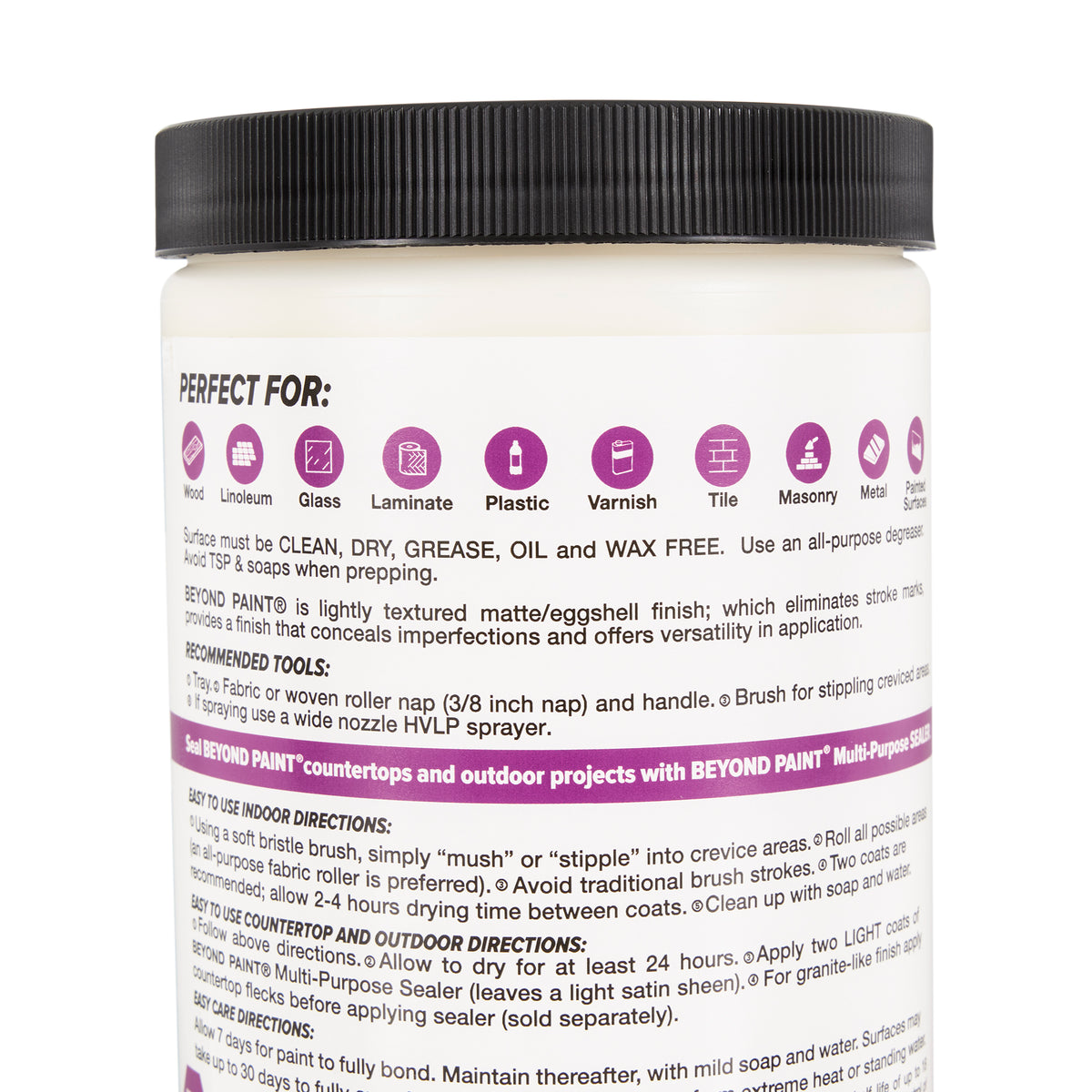Beyond Paint 1 Quart All in One Multi Use Refinishing Paint, Off White(Open Box)
