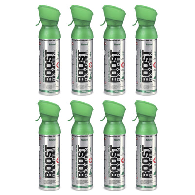 Boost Oxygen Natural Portable 5 Liter Pure Oxygen Canister, Flavorless (8 Pack)
