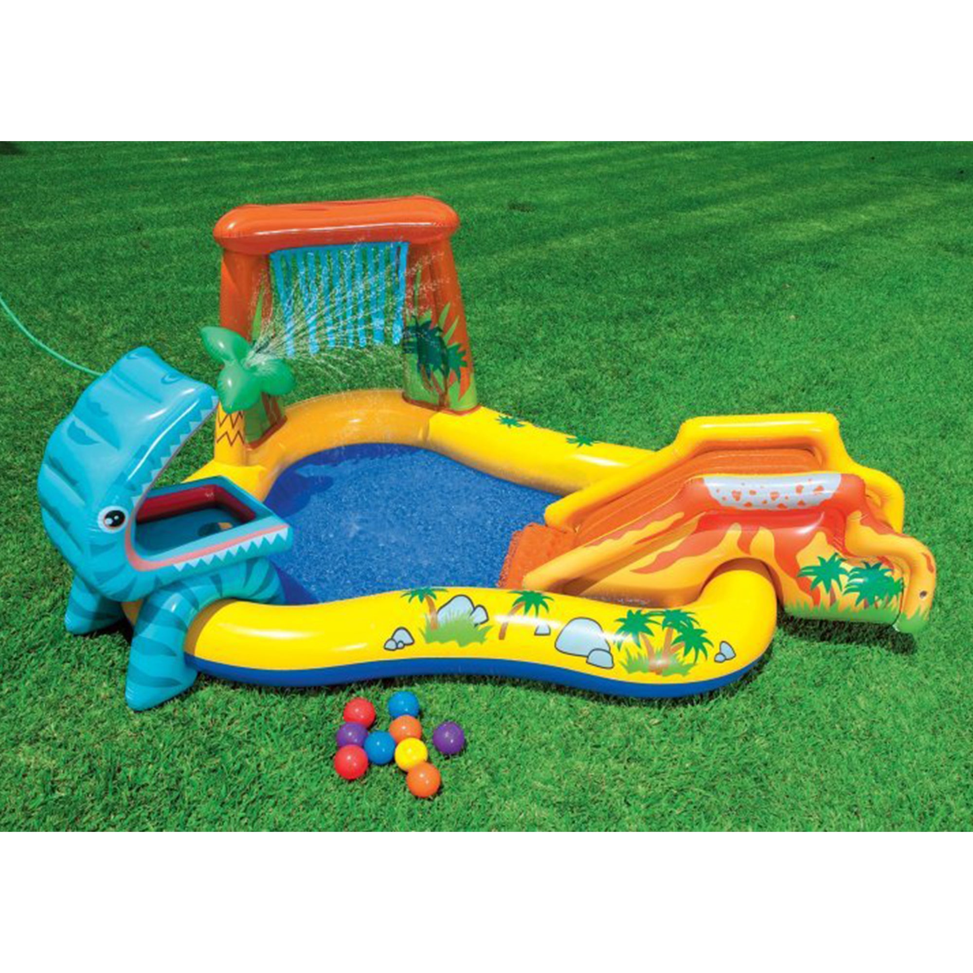 Intex 8' x 6.25' x 43" Dinosaur Play Center w/ 5' x 48" Kids Swimming Pool