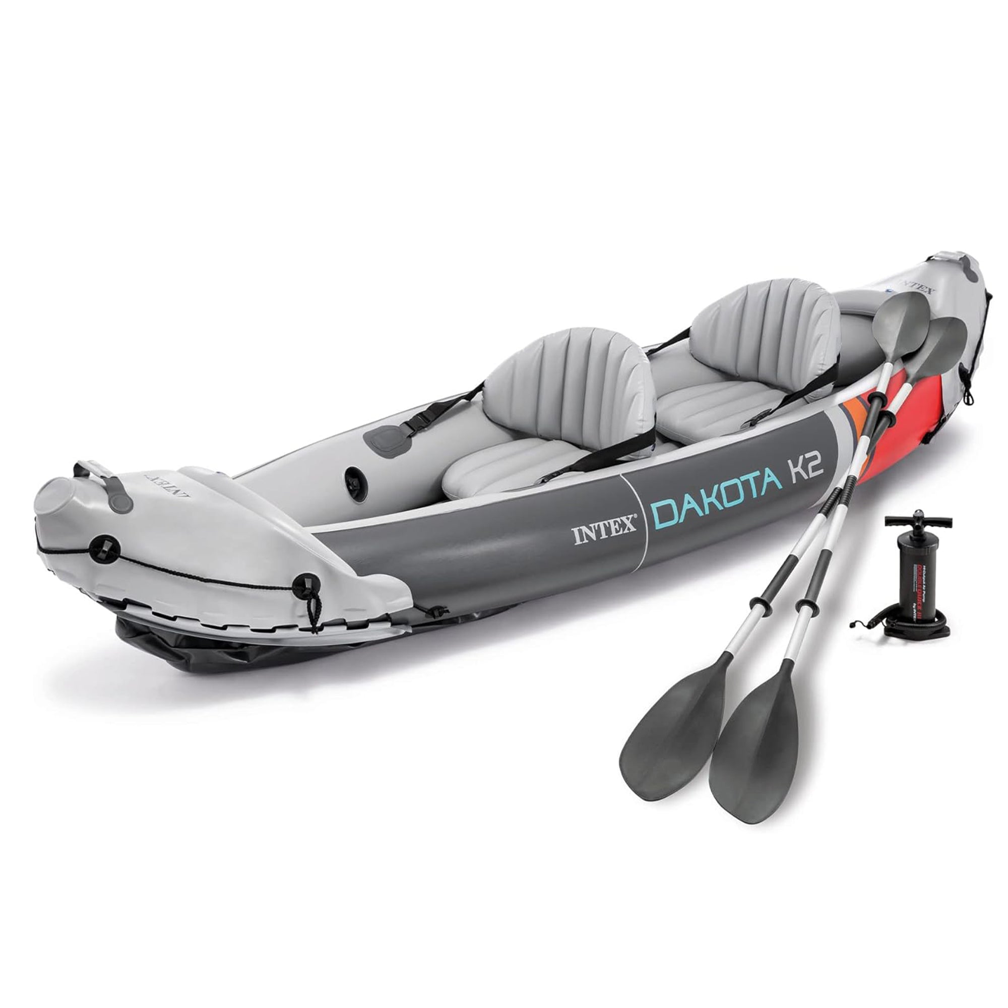 Intex Dakota K2 Vinyl Inflatable Kayak and Accessory Kit w/ Oars & Pump(Damaged)