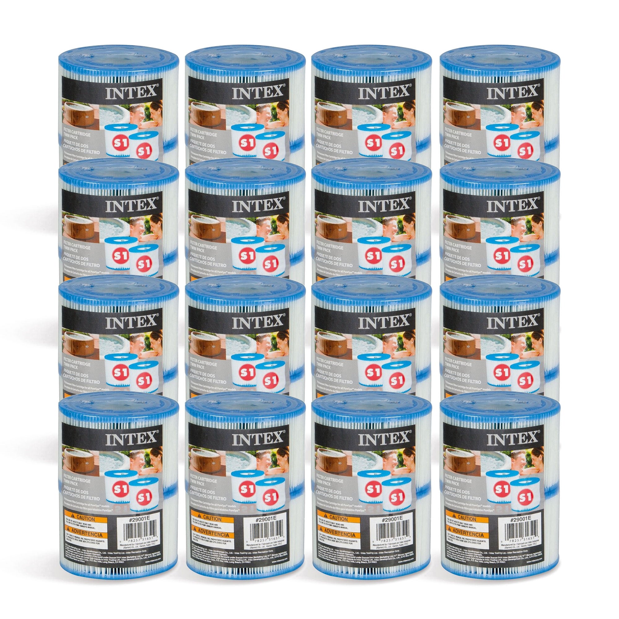 Intex PureSpa Type S1 Pool Filter Replacement Cartridges (2 Filters) (16 Pack)
