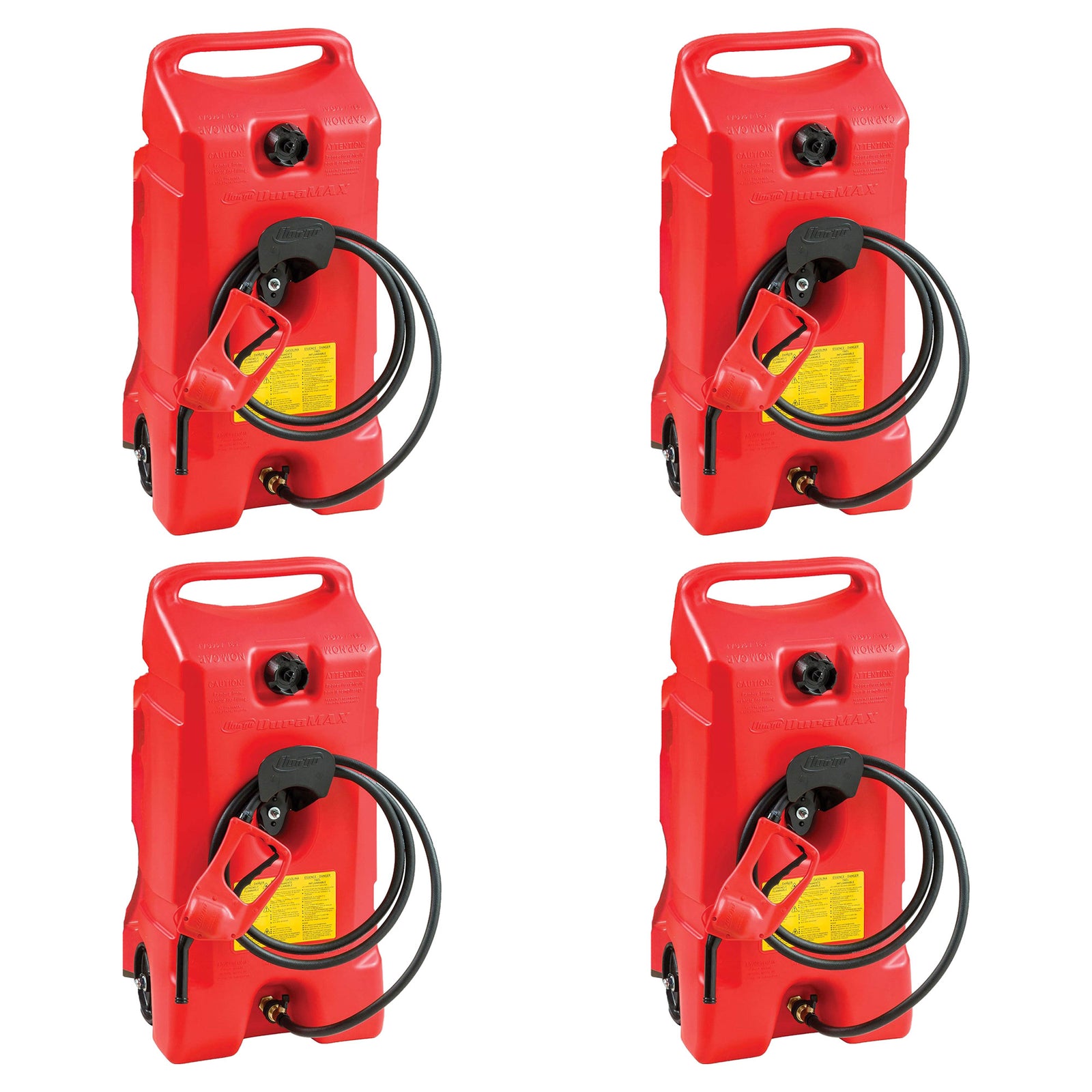 Scepter Flo N Go DuraMax 14 Gallon Portable Gas Fuel Tank with Pump, 4 Pack, Red - VMInnovations