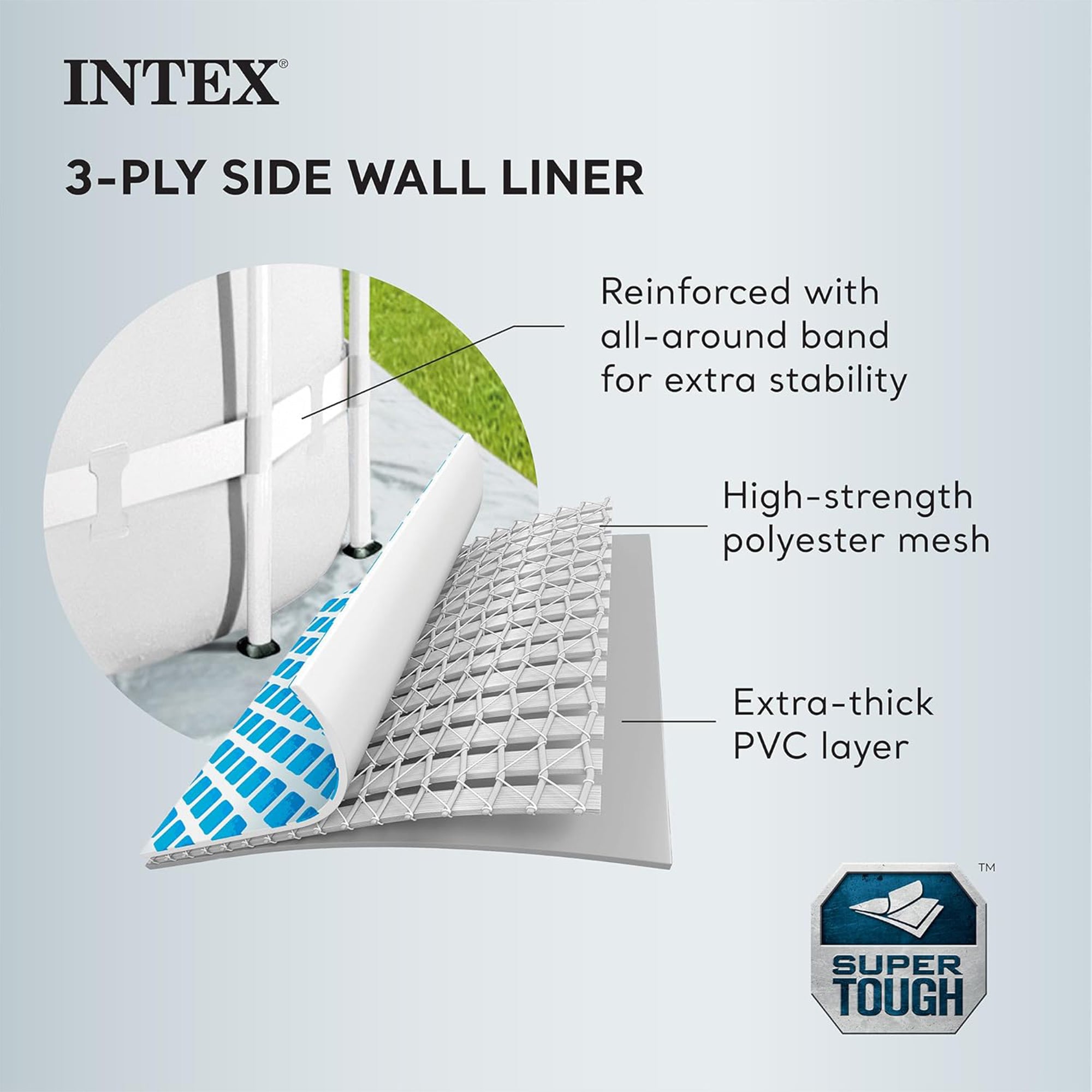 Intex 12 Foot Prism Frame Above Ground Swimming Pool with Pump & Pool Ladder - VMInnovations
