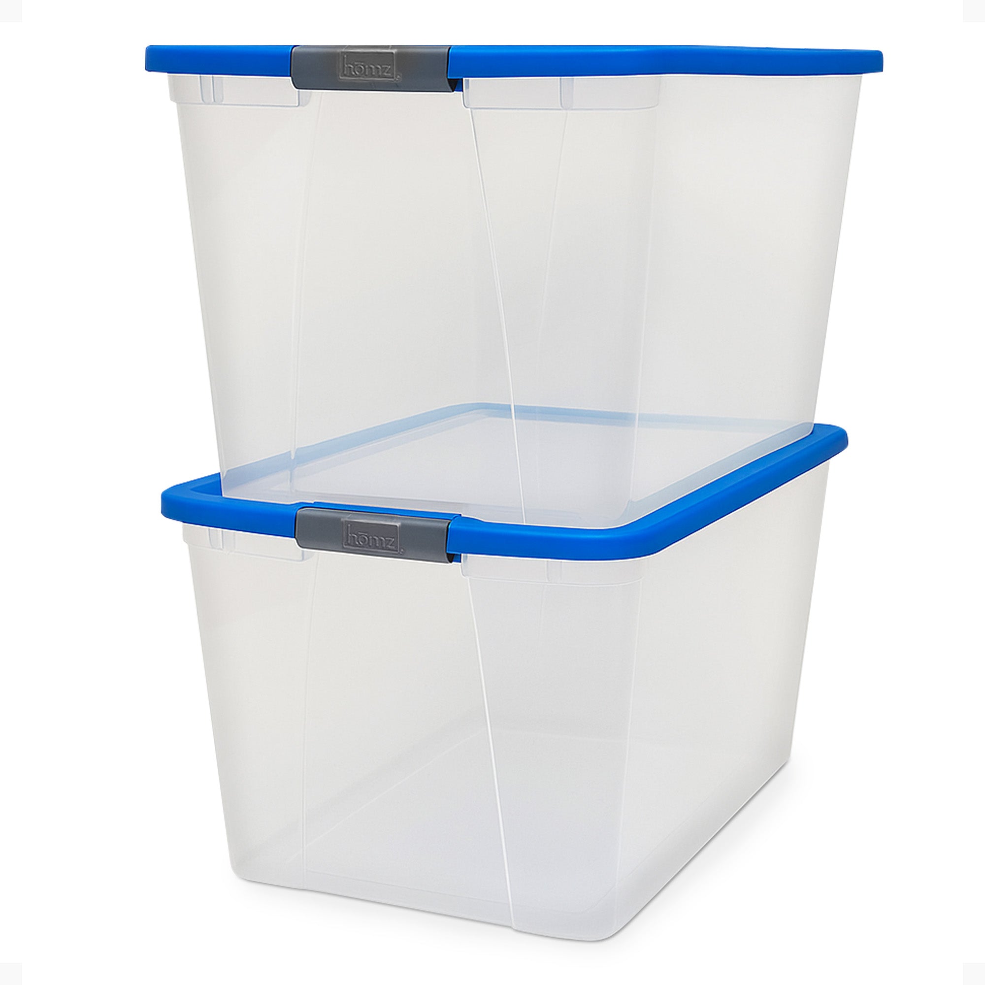 Homz 64 Qt Secure Latch Large Clear Stackable Storage Container Bin (Open Box) - VMInnovations