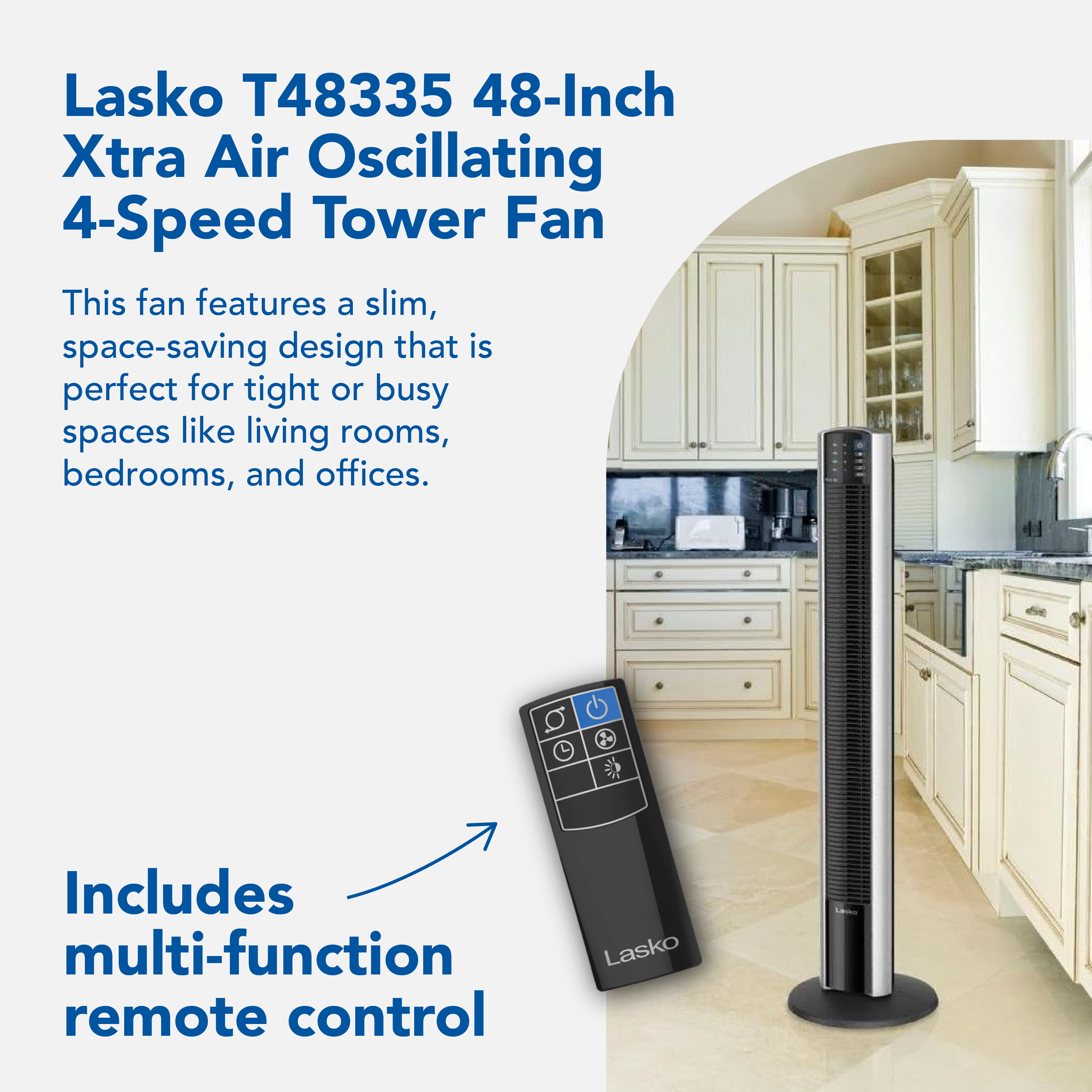 Lasko XtraAir 48 In. Tower Home Fan Air Ionizer with Remote Control (2 Pack) - VMInnovations