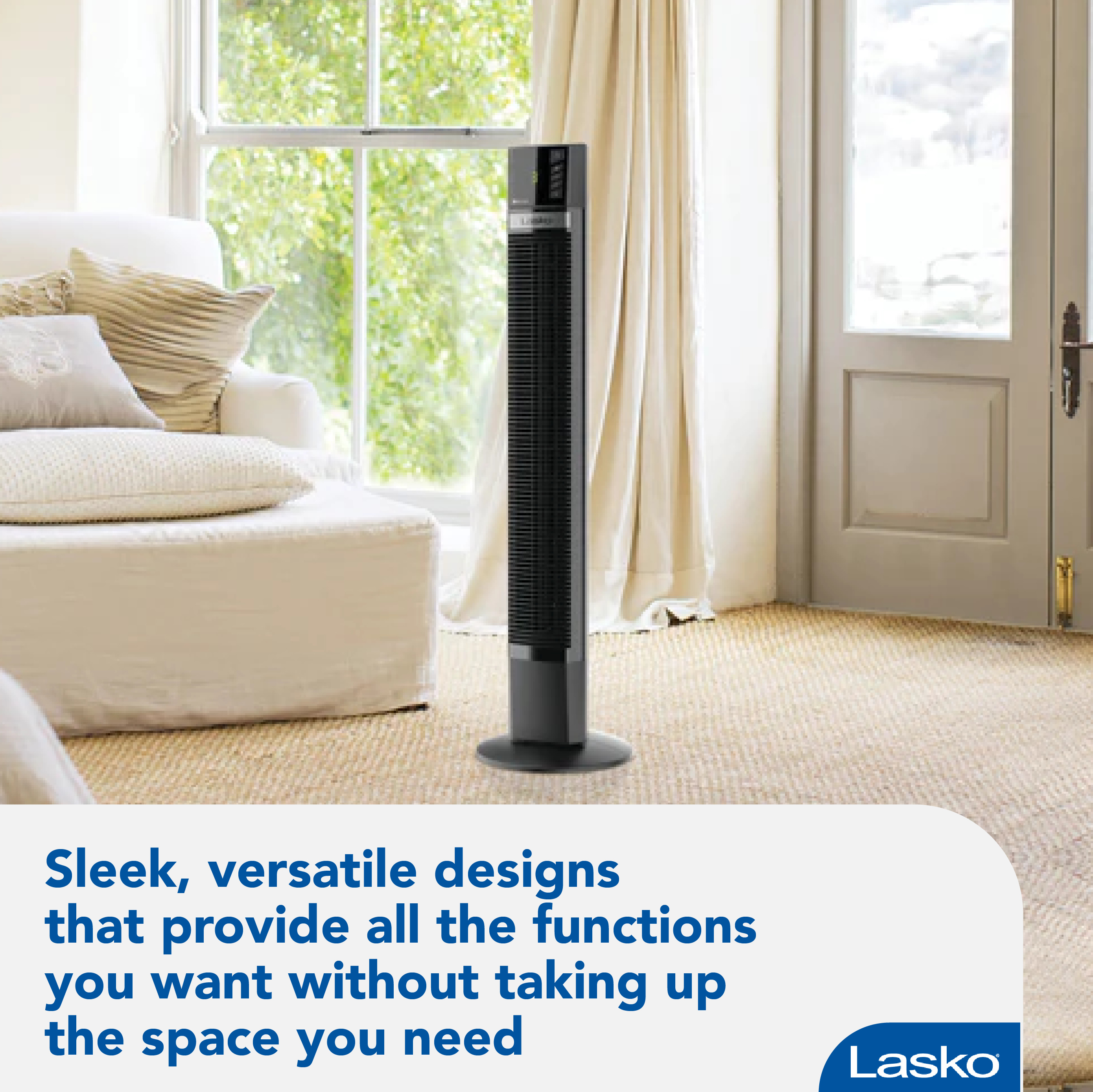 Lasko XtraAir 48 In. Tower Home Fan Air Ionizer with Remote Control (2 Pack) - VMInnovations
