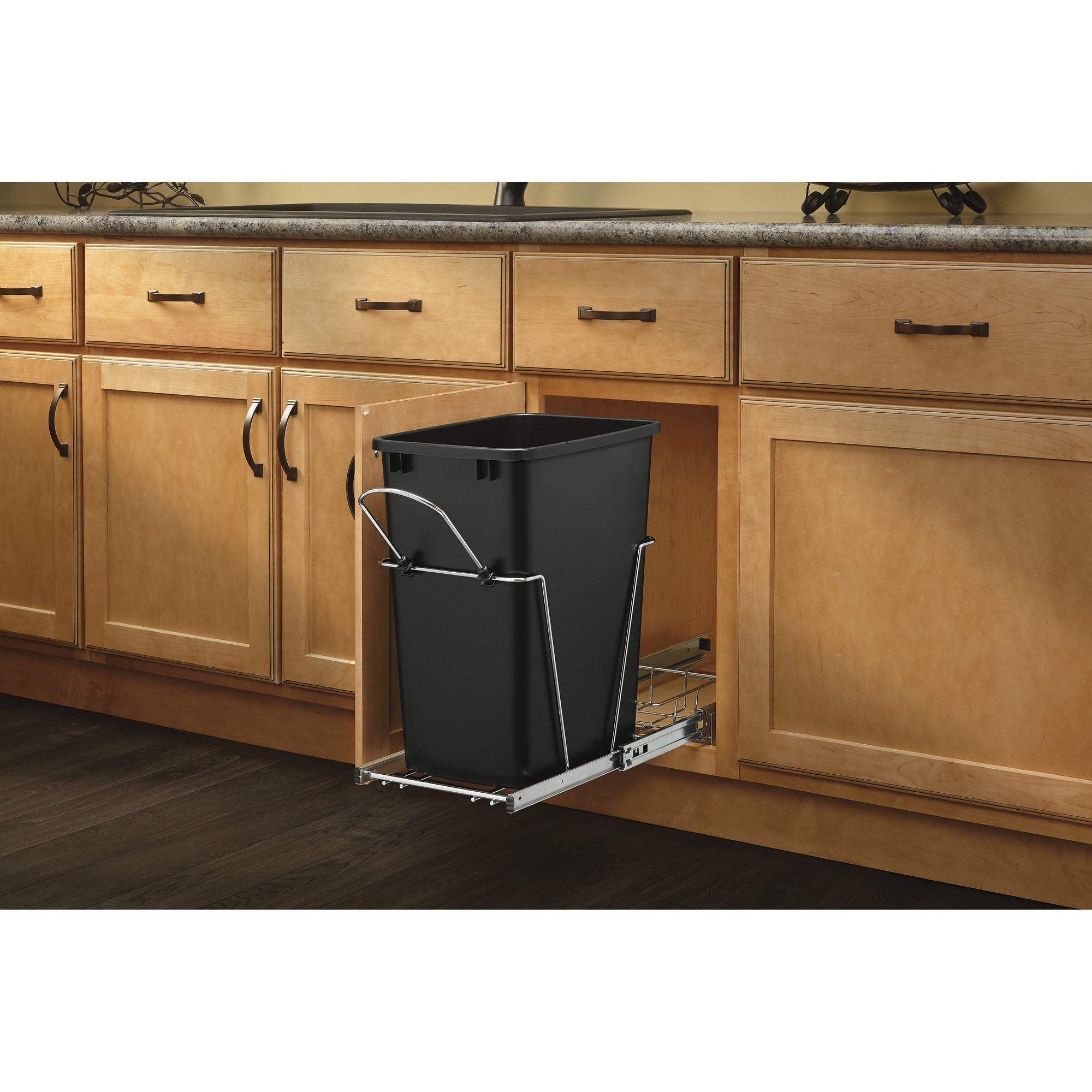 Rev A Shelf Single 35 Qt Sliding PullOut Waste Container, RV-12KD-18C S (2 Pack)