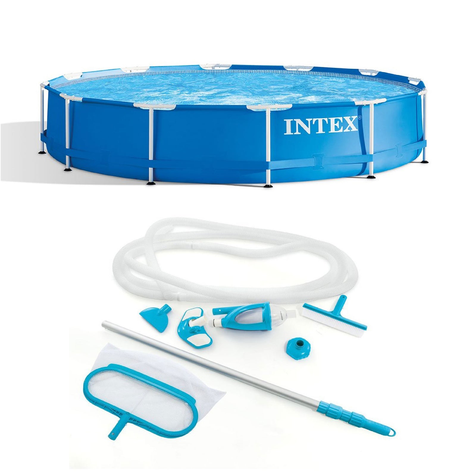 Intex 12' x 30" Above Ground Swimming Pool & Pool Maintenance Kit - VMInnovations