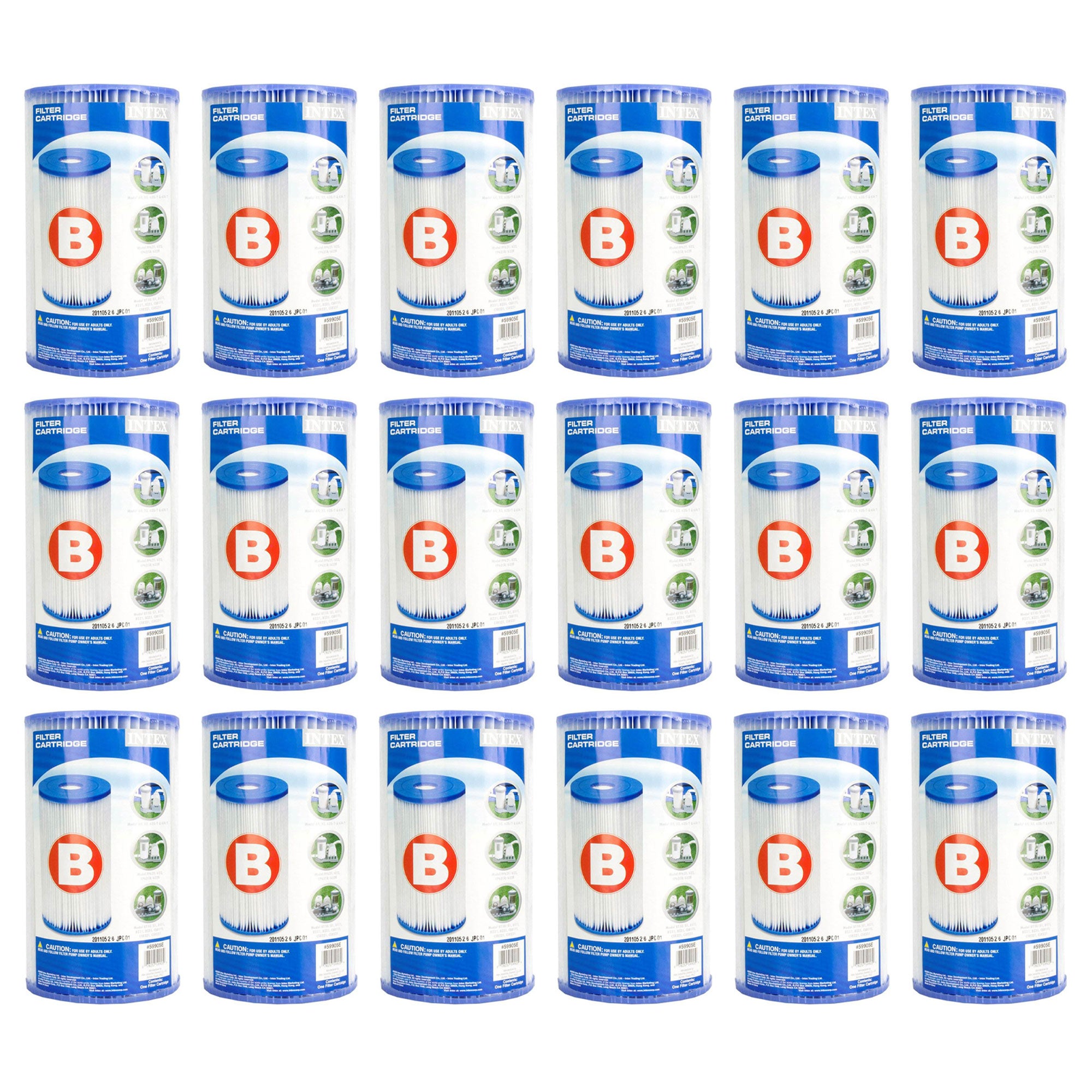 Intex Easy Set Type B Replacement Filter Cartridge for Swimming Pools (36 Pack) - VMInnovations