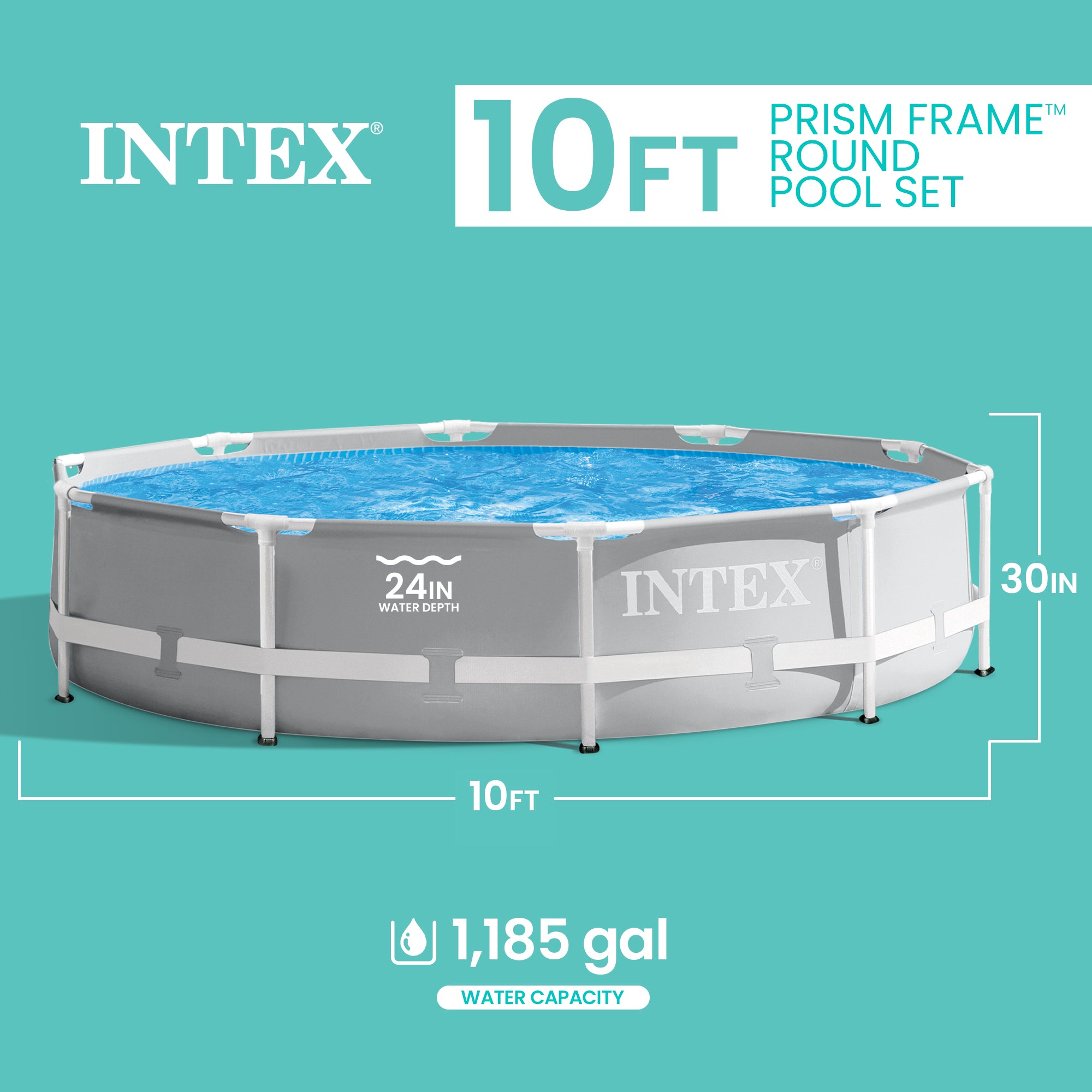 Intex 10' x 30" Above Ground Swimming Pool w/ 330 GPH Filter Pump & Pool Ladder