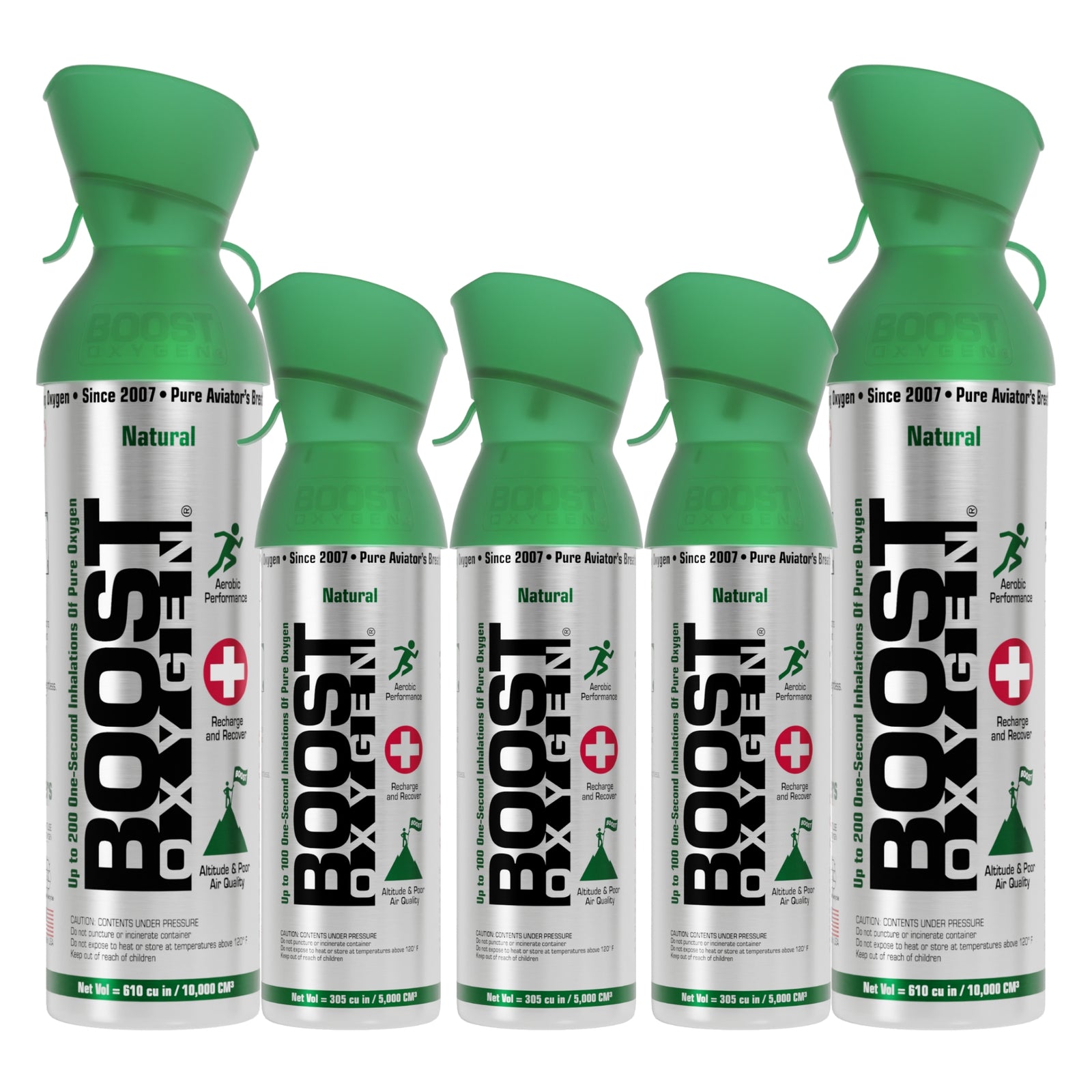 Boost Oxygen 10L Canned Oxygen (2 Pack) & 5L Canned Oxygen (3 Pack), Flavorless - VMInnovations