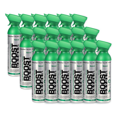 Boost Oxygen Natural Portable 10 Liter Pure Canned Oxygen, Flavorless (18 Pack) - VMInnovations