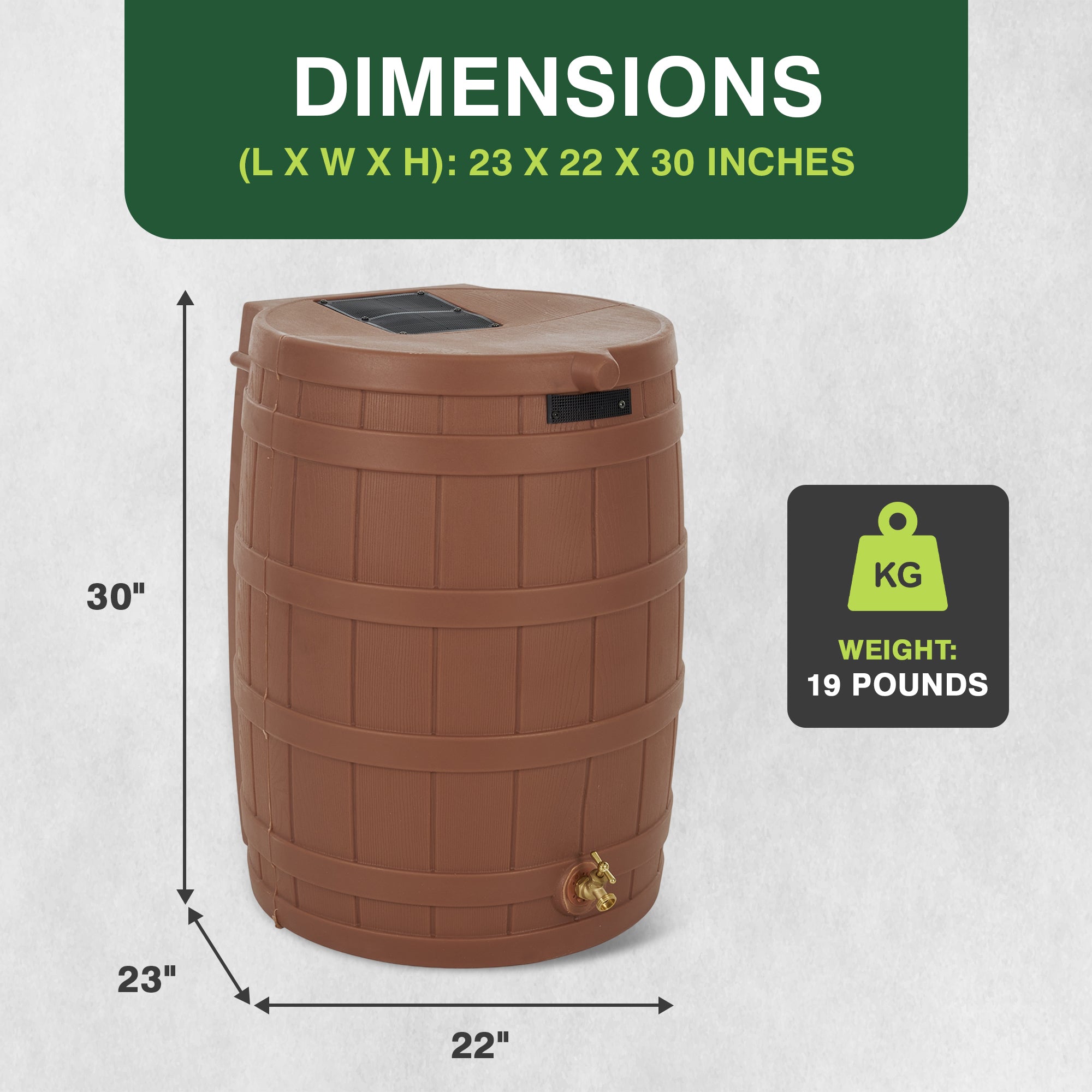 Good Ideas Rain Wizard Storage Collection Rain Barrel 50-Gallon, (Used)