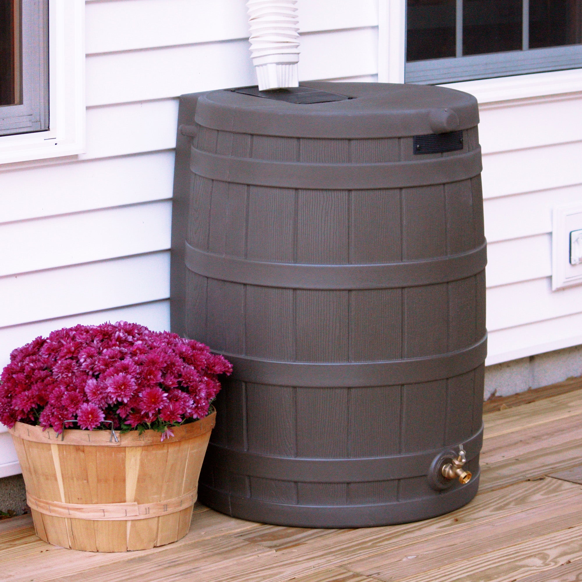 Rain Wizard 50 Gallon Rain Barrel Water Collector, (Open Box)