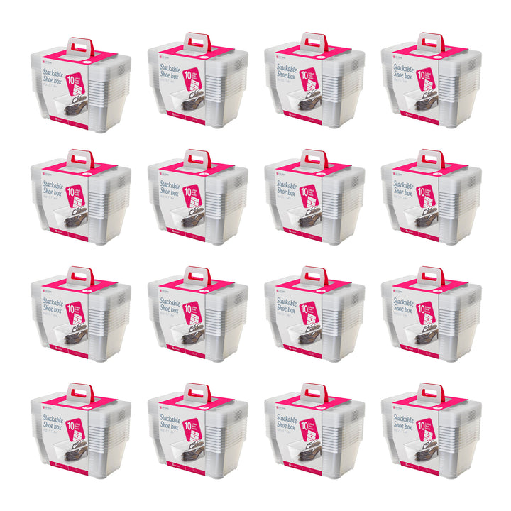 Life Story 6L Shoe & Closet Storage Box Stacking Containers, Clear (160 Pack) - VMInnovations