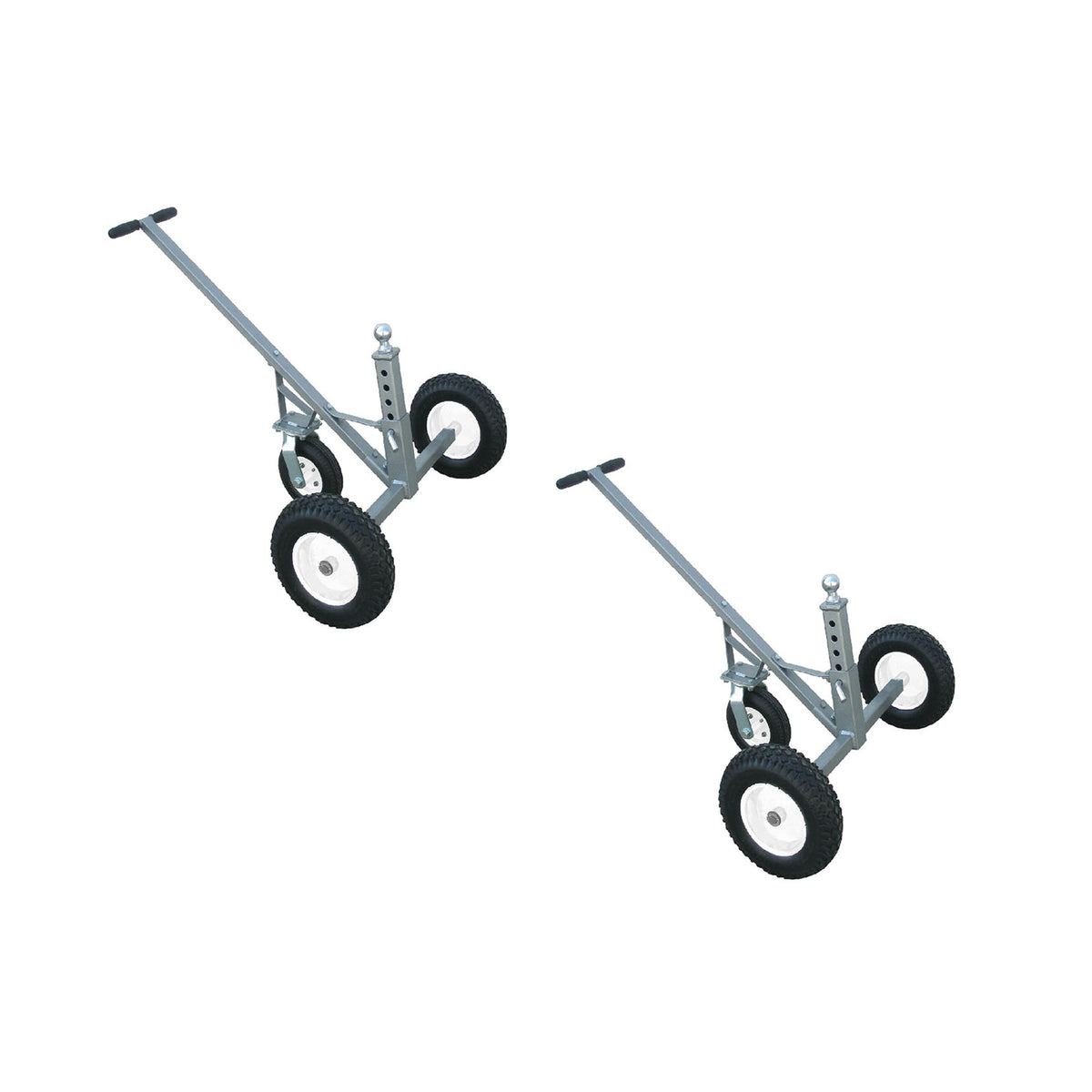 Tow Tuff Adjustable Solid Steel 800 lb Capacity Trailer Dolly w/ Caster (2 Pack) - VMInnovations