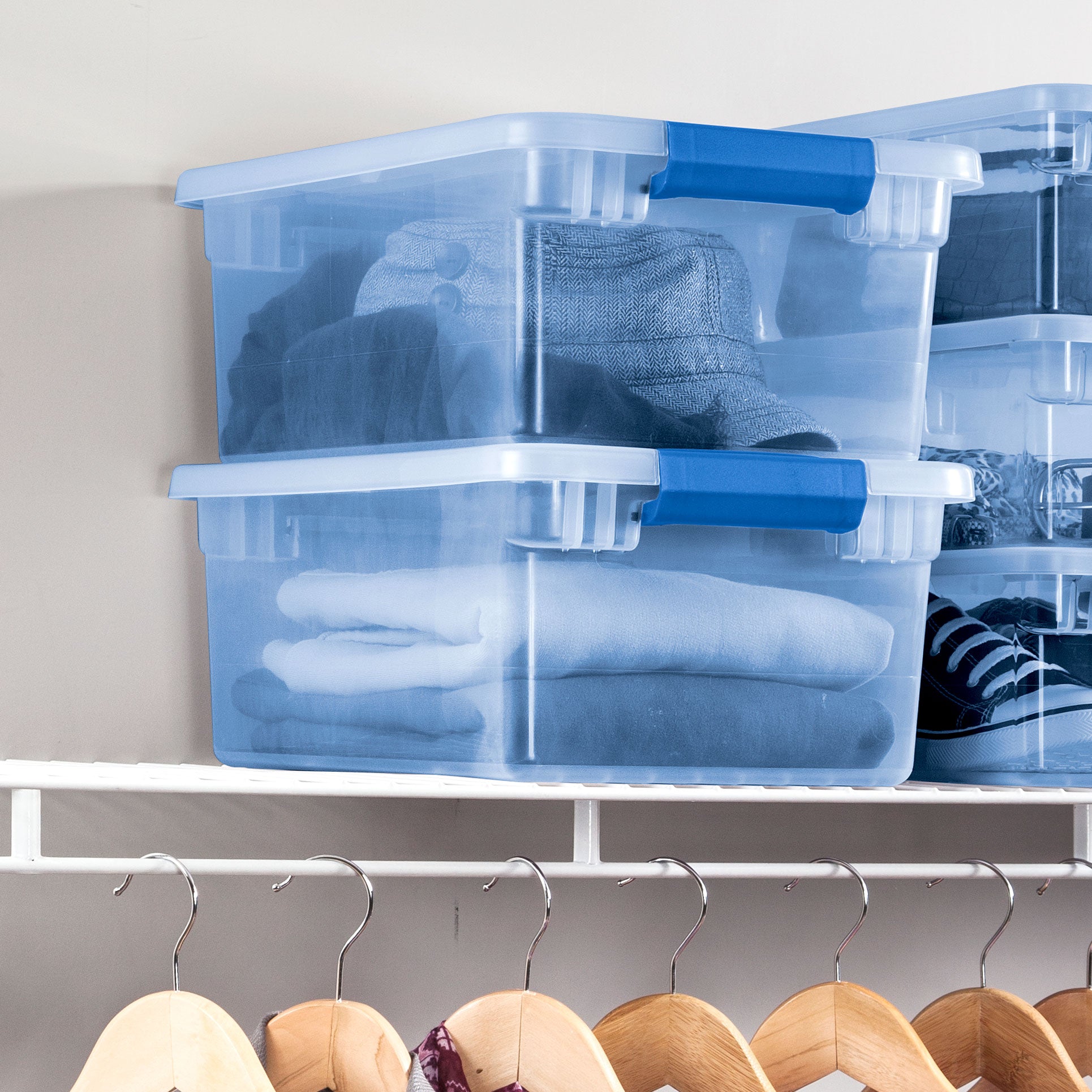 Sterilite 15 Qt Clear Plastic Storage Container Bin with Latching Lid (24 Pack)