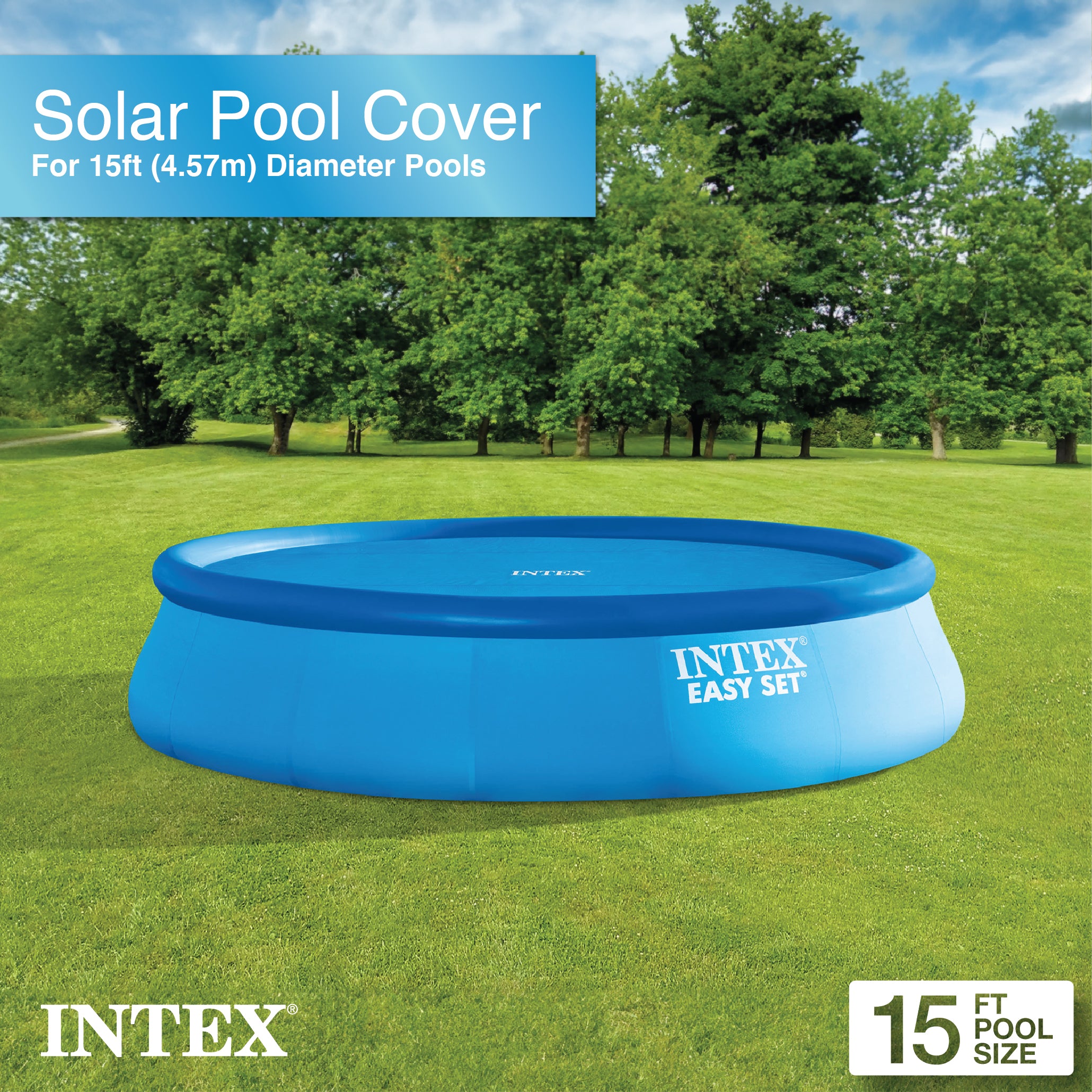 Intex 15' x 42" Inflatable Swimming Pool w/ pool set and Intex 15-Ft Pool Cover