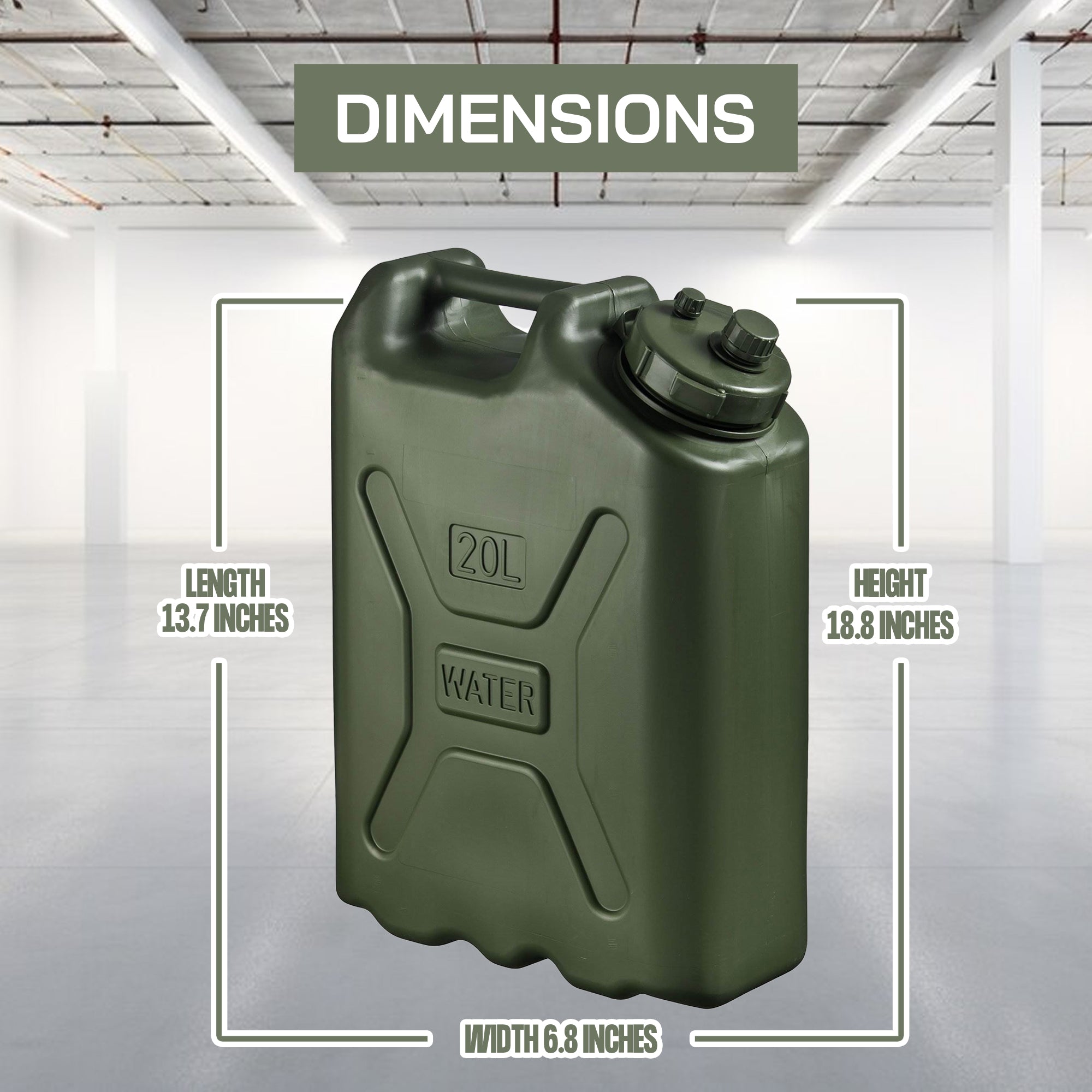 Scepter BPA Durable 5 Gallon 20 Liter Portable Water Storage Container, Green (6 Pack) - VMInnovations