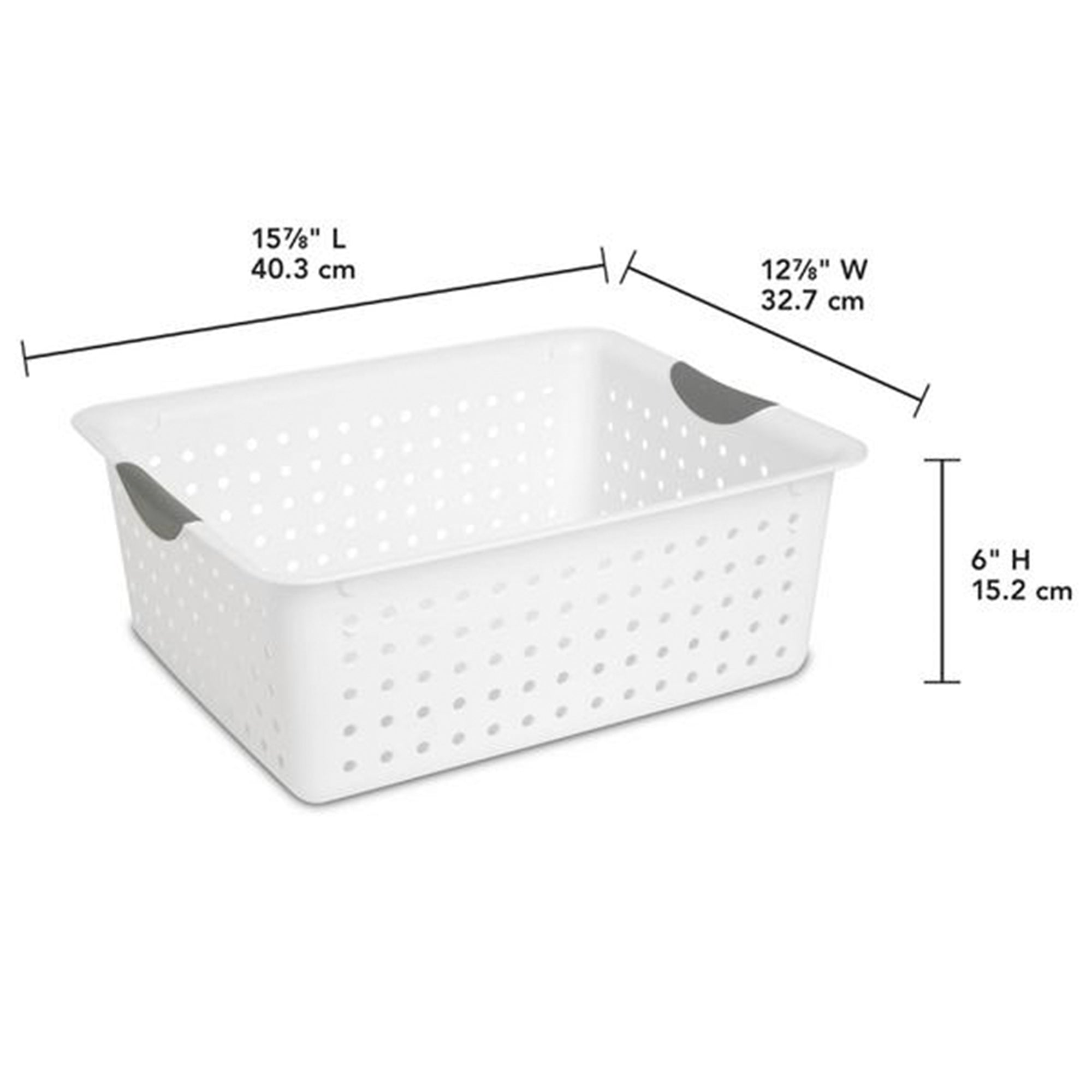 Sterilite Large Ultra Plastic Household Organizer Basket, White (120 Pack)