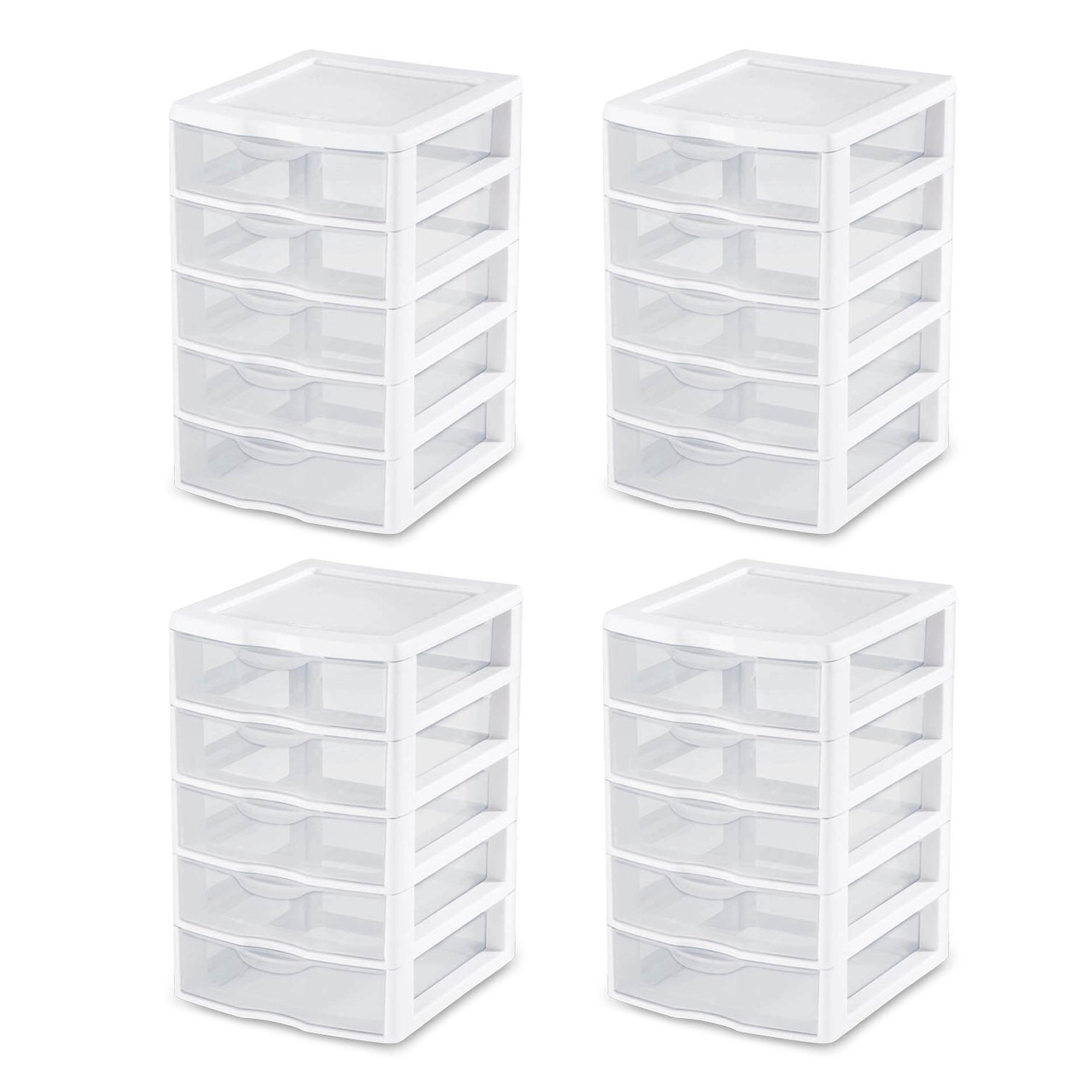 Sterilite 5 Drawer Desk Storage Bin, 4 Pack & 3 Drawer Desk Storage Bin, 4 Pack - VMInnovations
