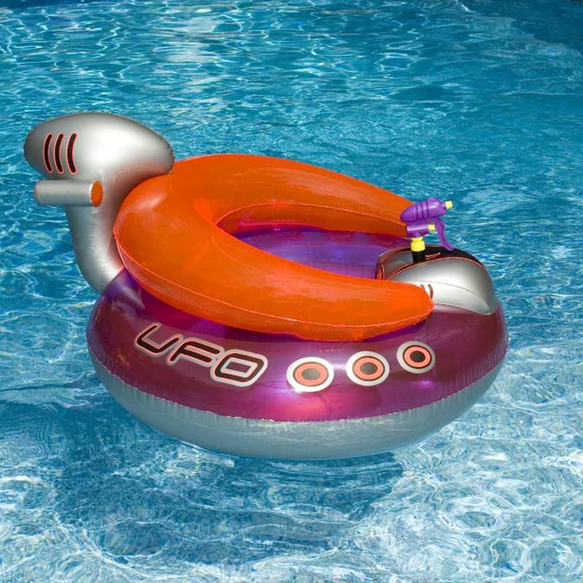 Swimline Basketball Hoop & UFO Lounge Chair Pool Float with Squirt Gun, (2 Pack)