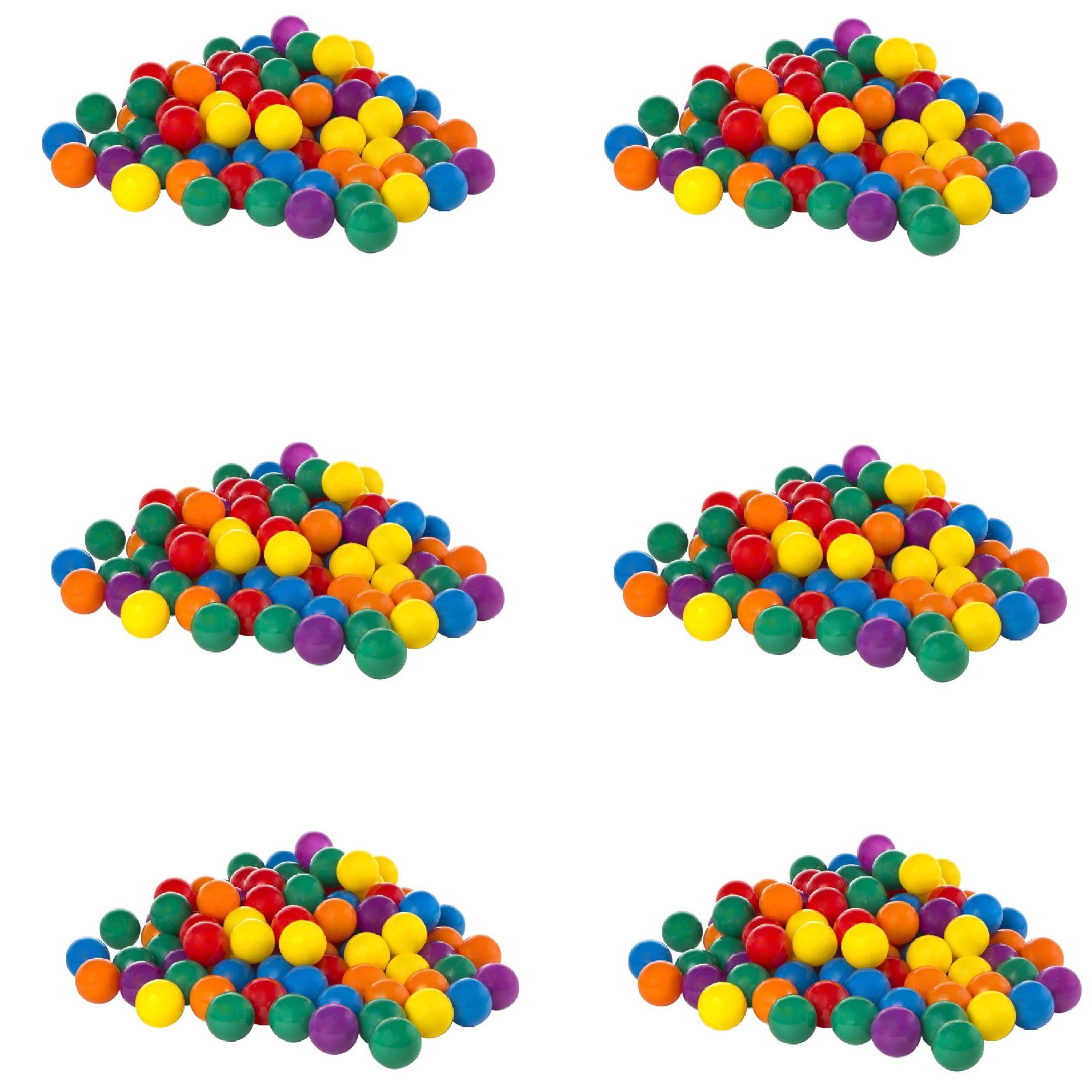 Intex 100 Pieces Large Plastic Fun Ballz for Ball Pits, Multicolor (6 Pack) - VMInnovations