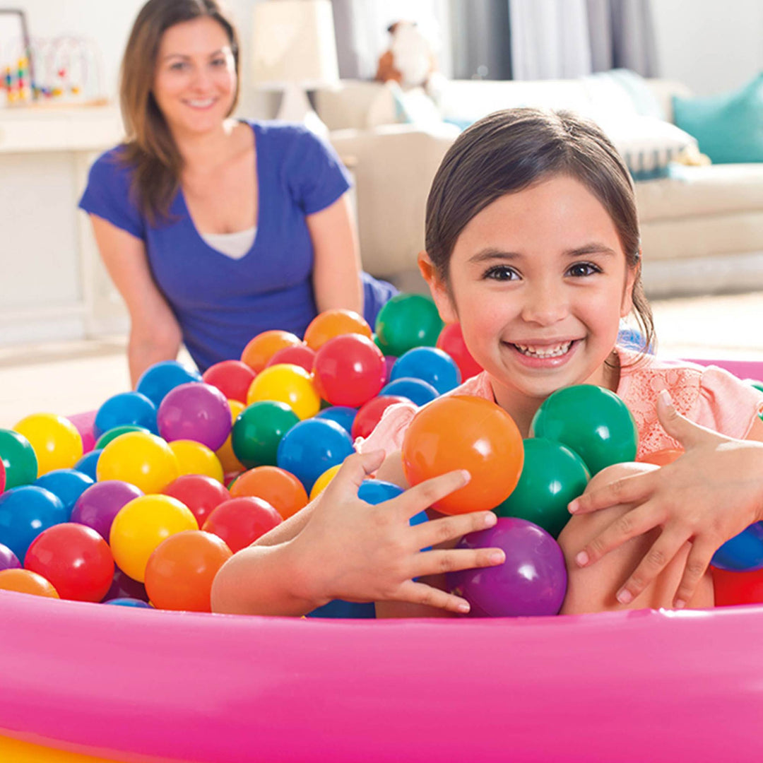 Intex 100 Pieces Large Plastic Fun Ballz for Ball Pits, Multicolor (6 Pack) - VMInnovations