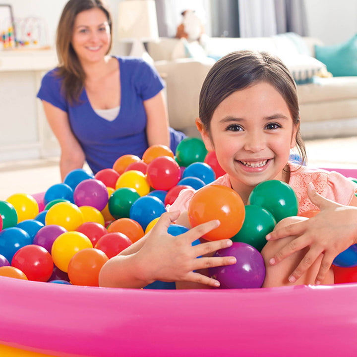 Intex 100 Pieces Large Plastic Fun Ballz for Ball Pits, Multicolor (6 Pack) - VMInnovations