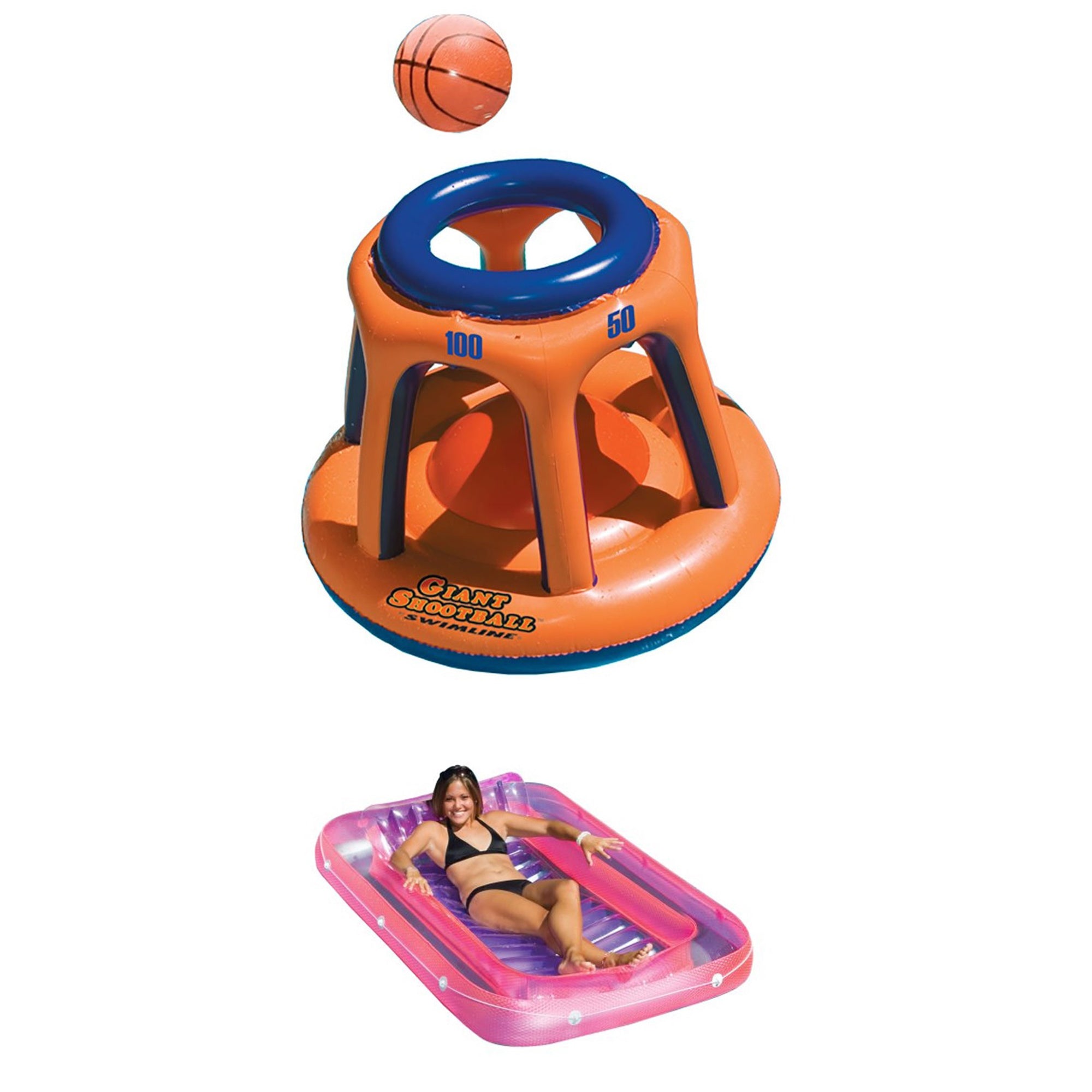 Swimline Giant Pool Basketball Shootball Pool Inflatable Suntan Float
