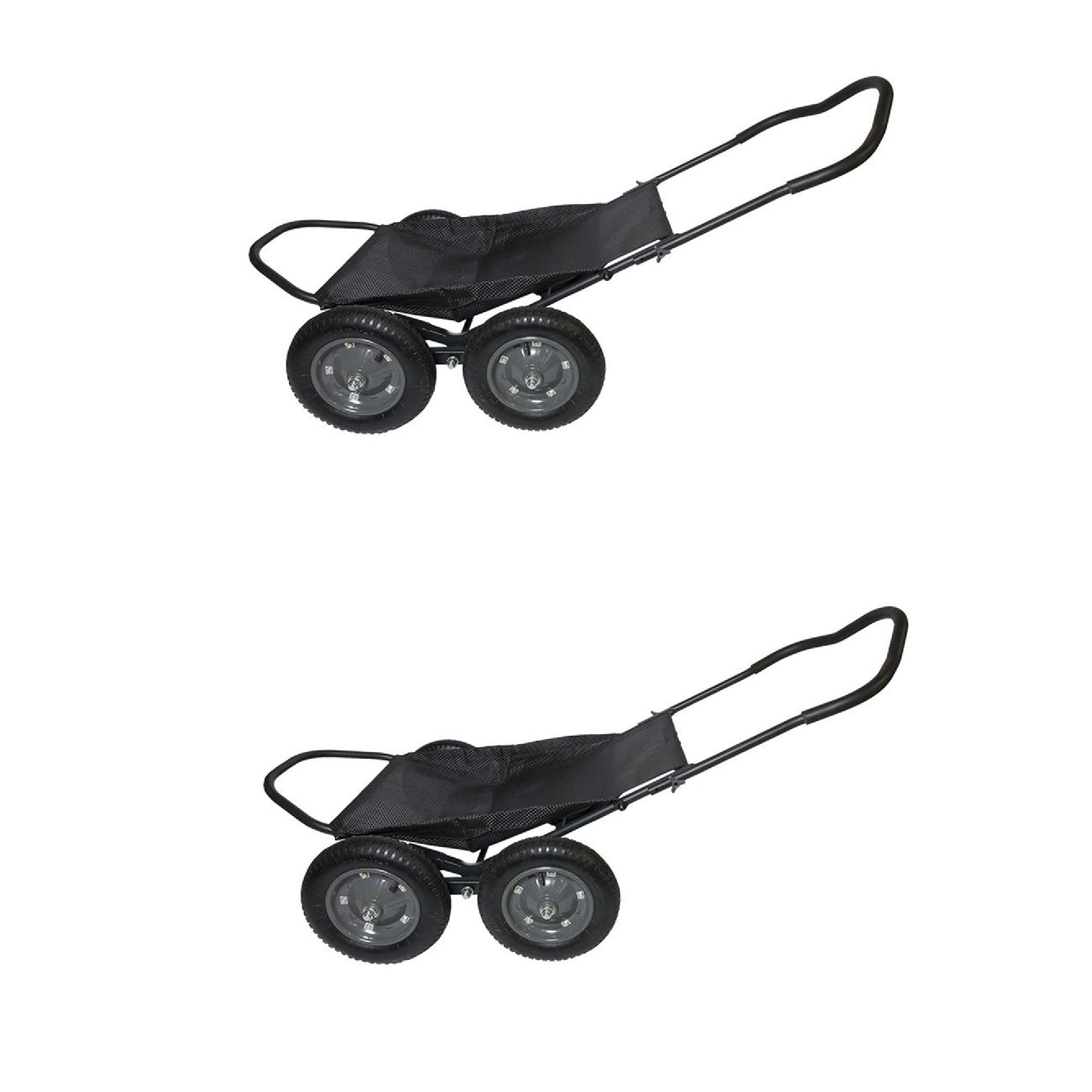Hawk Crawler Capacity Foldable Multi Use Deer Game Recovery Cart, Black (2 Pack) - VMInnovations