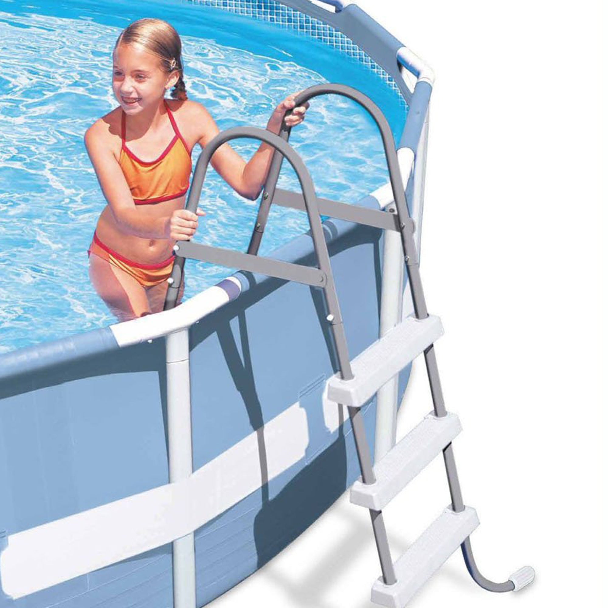 Intex Above Ground Steel Frame Pool Ladder & Intex Cleaning Maintenance Pool Kit - VMInnovations