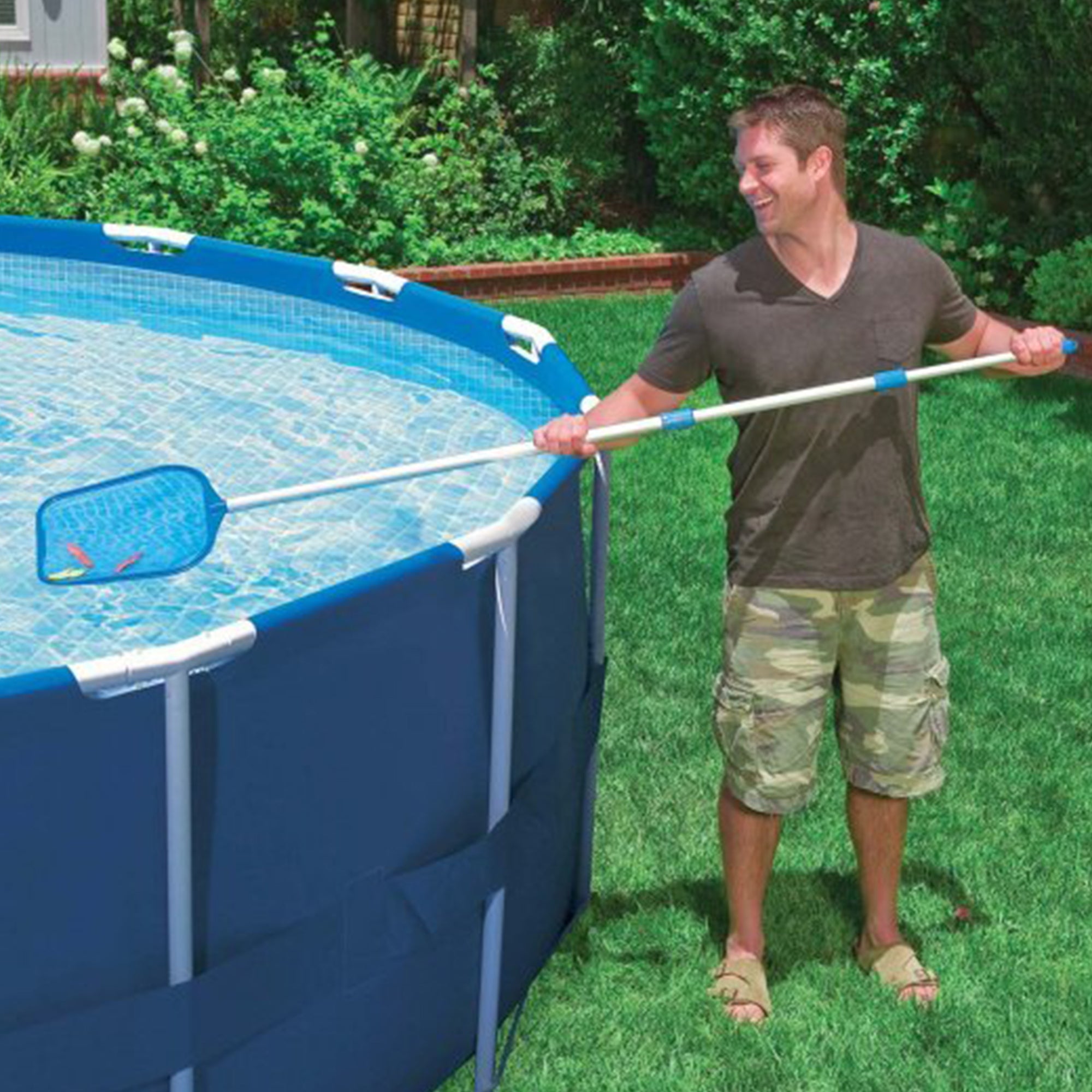 Intex Above Ground Steel Frame Pool Ladder & Intex Cleaning Maintenance Pool Kit - VMInnovations