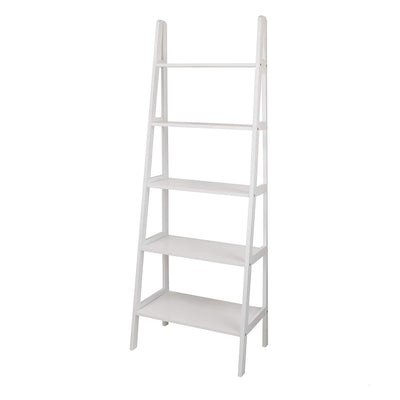 Casual Home 6 Foot 5 Shelf Wood Ladder Storage Bookcase Rack, White (Open Box)