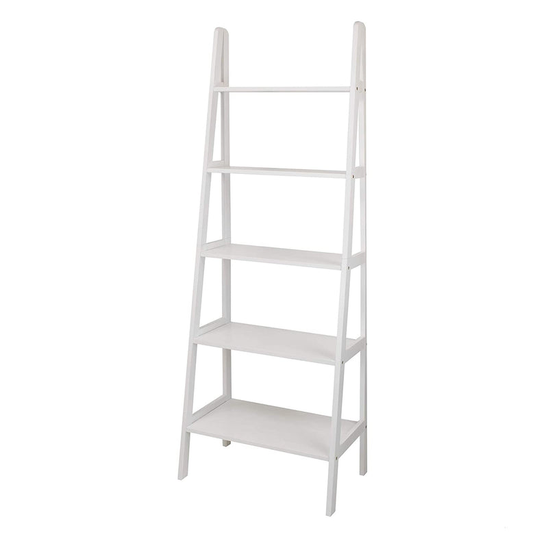 Casual Home 6 Foot 5 Shelf Wood Ladder Storage Organizer Bookcase Rack (Used)