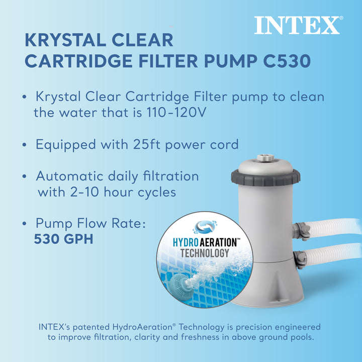 Intex 12'x30" Swimming Pool w/ Pump, Pool Ladder for 42” Wall, & 12’ Cover - VMInnovations