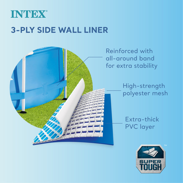 Intex 12'x30" Swimming Pool w/ Pump, Pool Ladder for 42” Wall, & 12’ Cover - VMInnovations