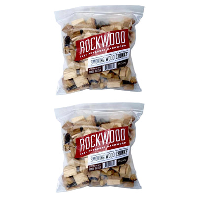 Rockwood Missouri 3-5lb Hardwood Low & Slow Smoking Wood Chunks, Pecan (2 Pack)