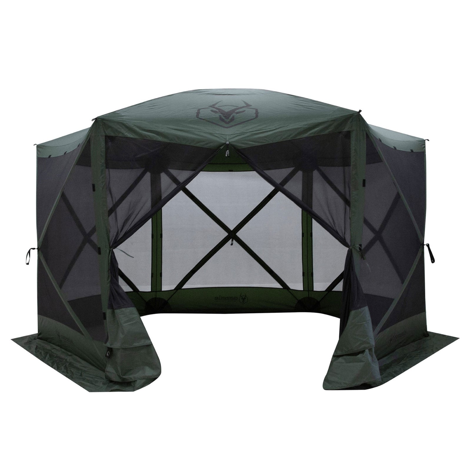 Gazelle GG601GR Pop Up Portable 8 Person Camping Gazebo Day Tent w/ Mesh Windows - VMInnovations