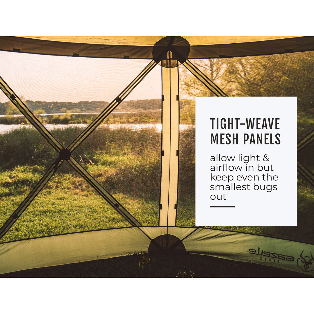 Gazelle GG601GR Pop Up Portable 8 Person Camping Gazebo Day Tent w/ Mesh Windows - VMInnovations