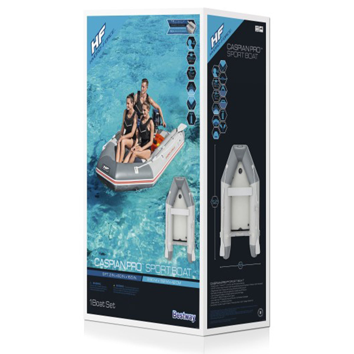 Bestway Hydro Force 110 Inch Inflatable Boat Set with Oars and Pump (2 Pack)