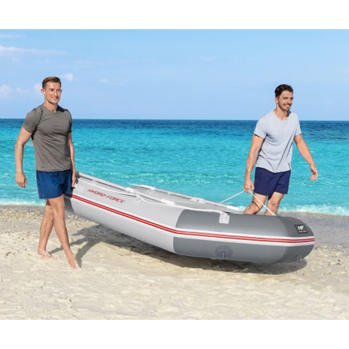 Bestway Hydro Force 110 Inch Inflatable Boat Set with Oars and Pump (2 Pack)