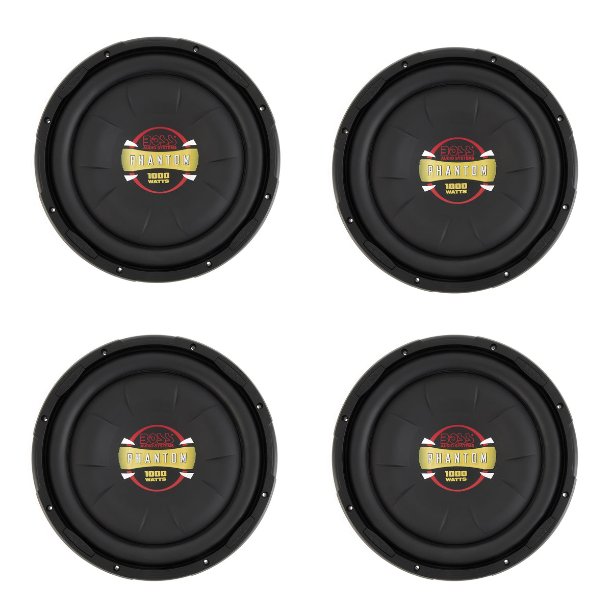 Boss Audio 12' 1000 Watt Max Car Audio Shallow Mount Stereo Subwoofer (4 Pack)