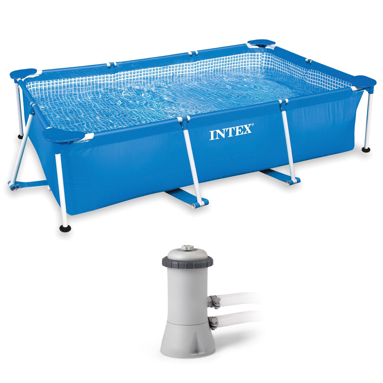 Intex 86'x59'x23' Above Ground Swimming Pool & 530 GPH Pool Cartridge Pump - VMInnovations