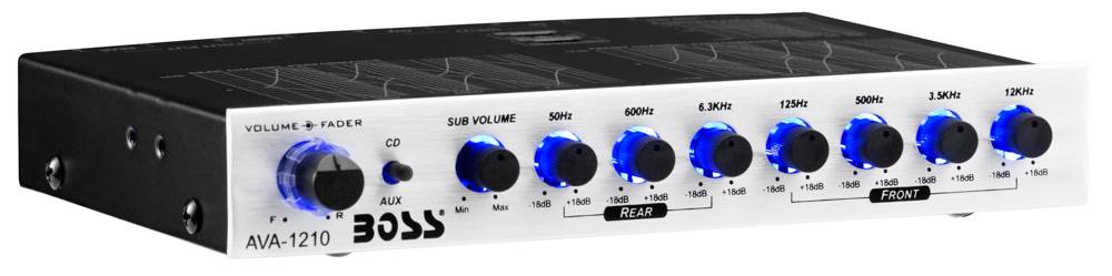 BOSS Audio 7-Band Car Stereo Equalizer Preamp Amplifier EQ w/ LED | AVA1210 - VMInnovations