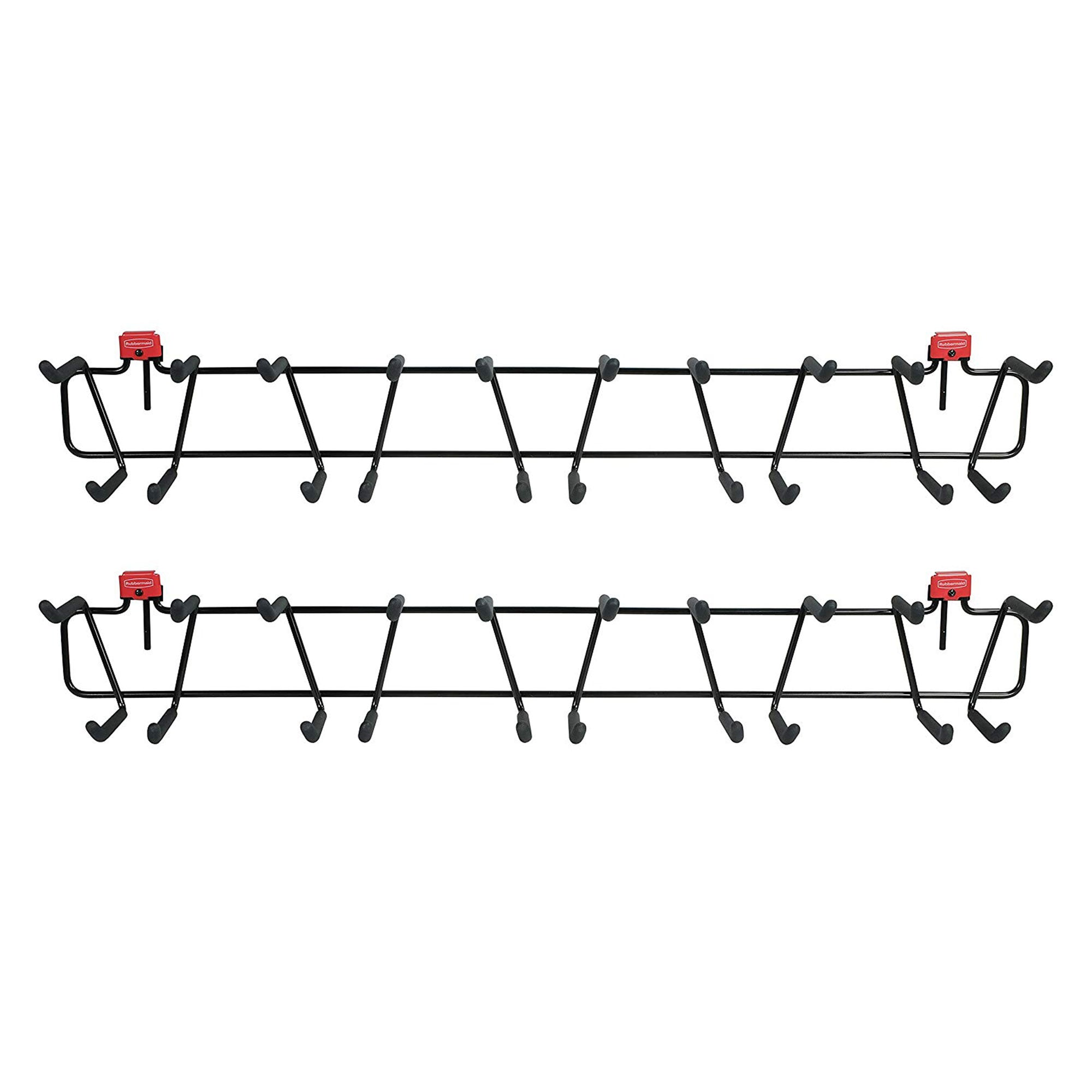 Rubbermaid 34 Inch Heavy Duty Garden Tool & Sport Storage Rack for Sheds, 2 Pack